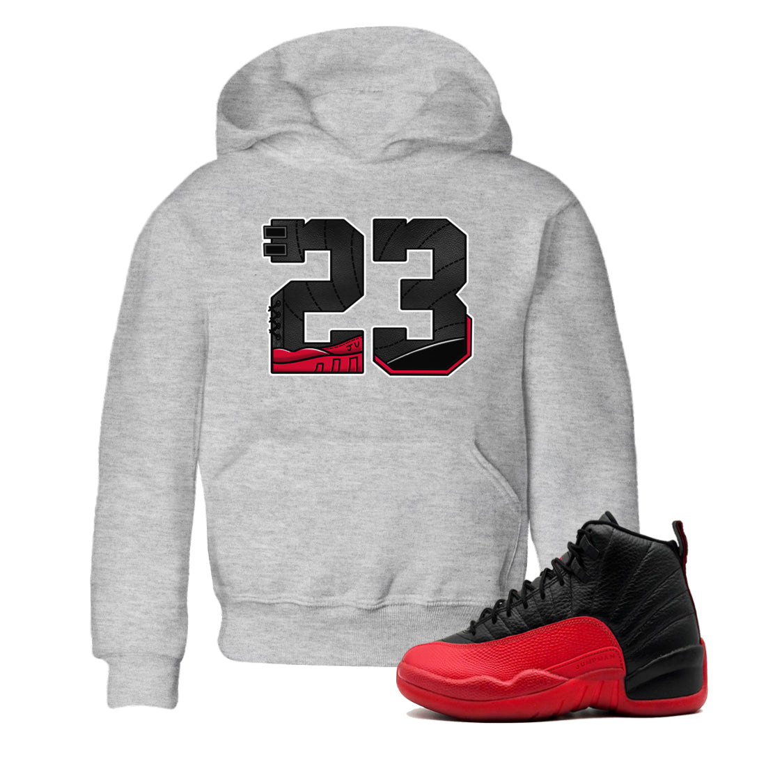 23 snkmatch Tees Kids - Air Jordan 12 Flu Game