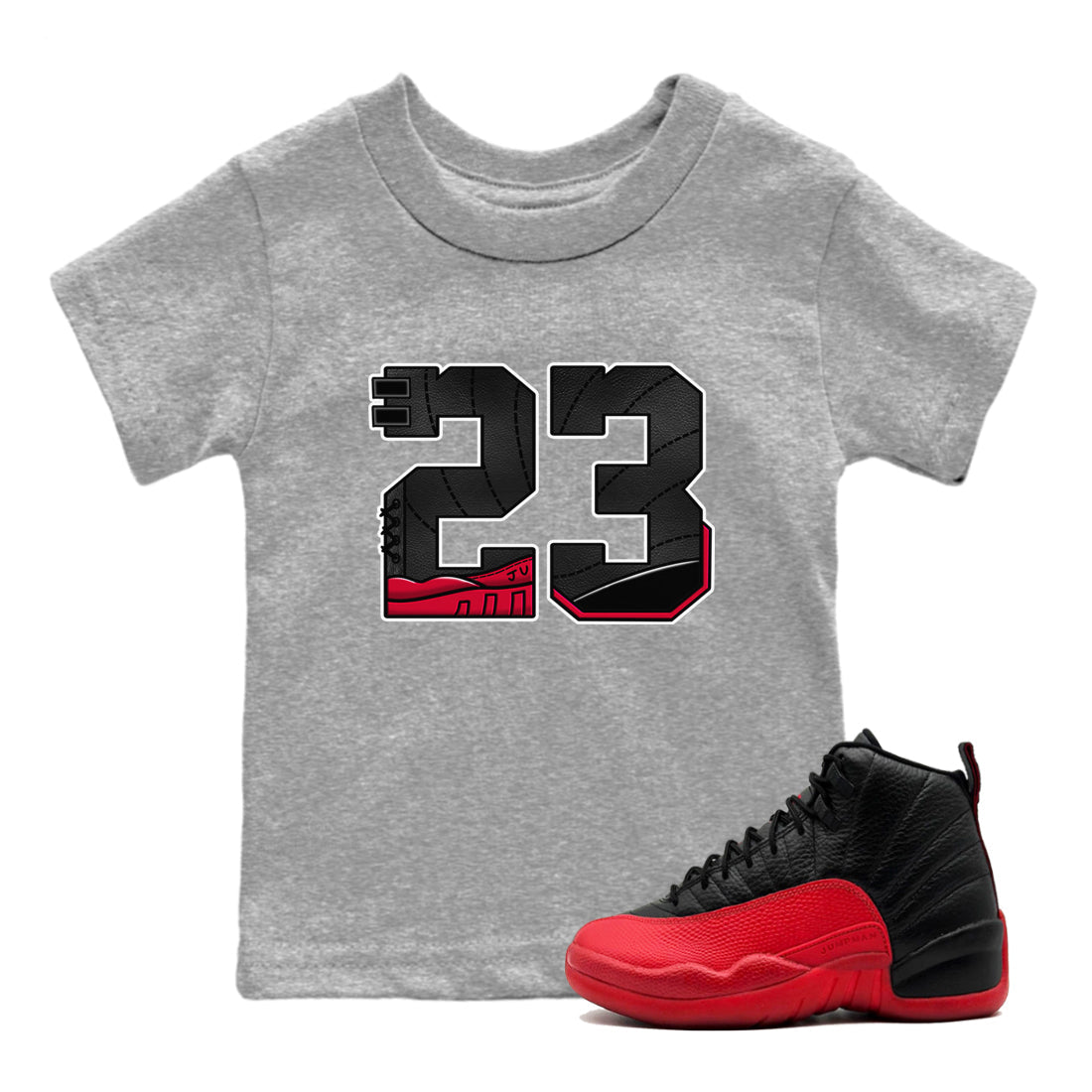 23 snkmatch Tees Kids - Air Jordan 12 Flu Game