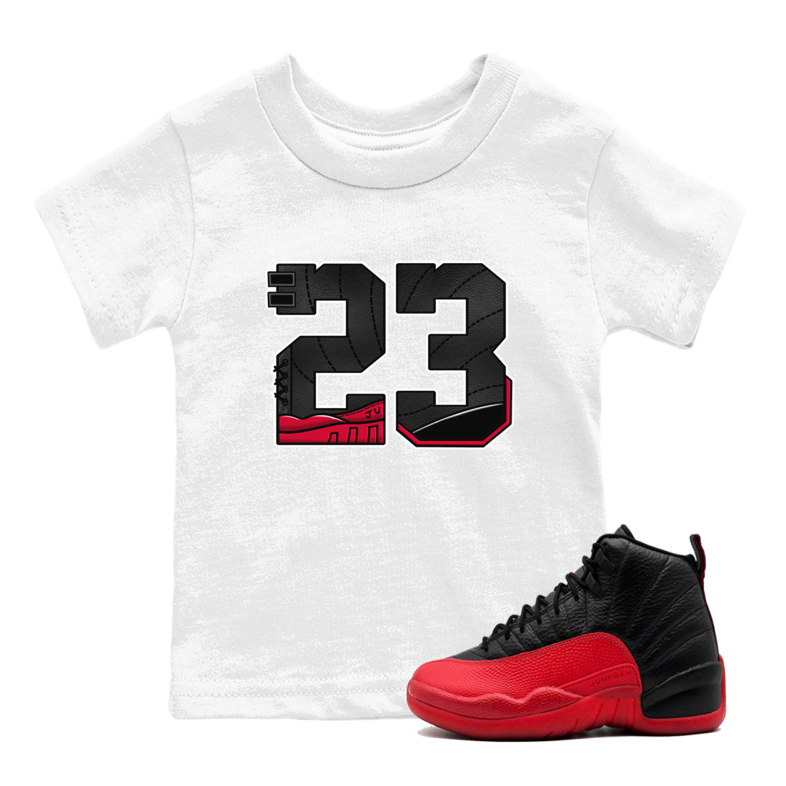 23 snkmatch Tees Kids - Air Jordan 12 Flu Game