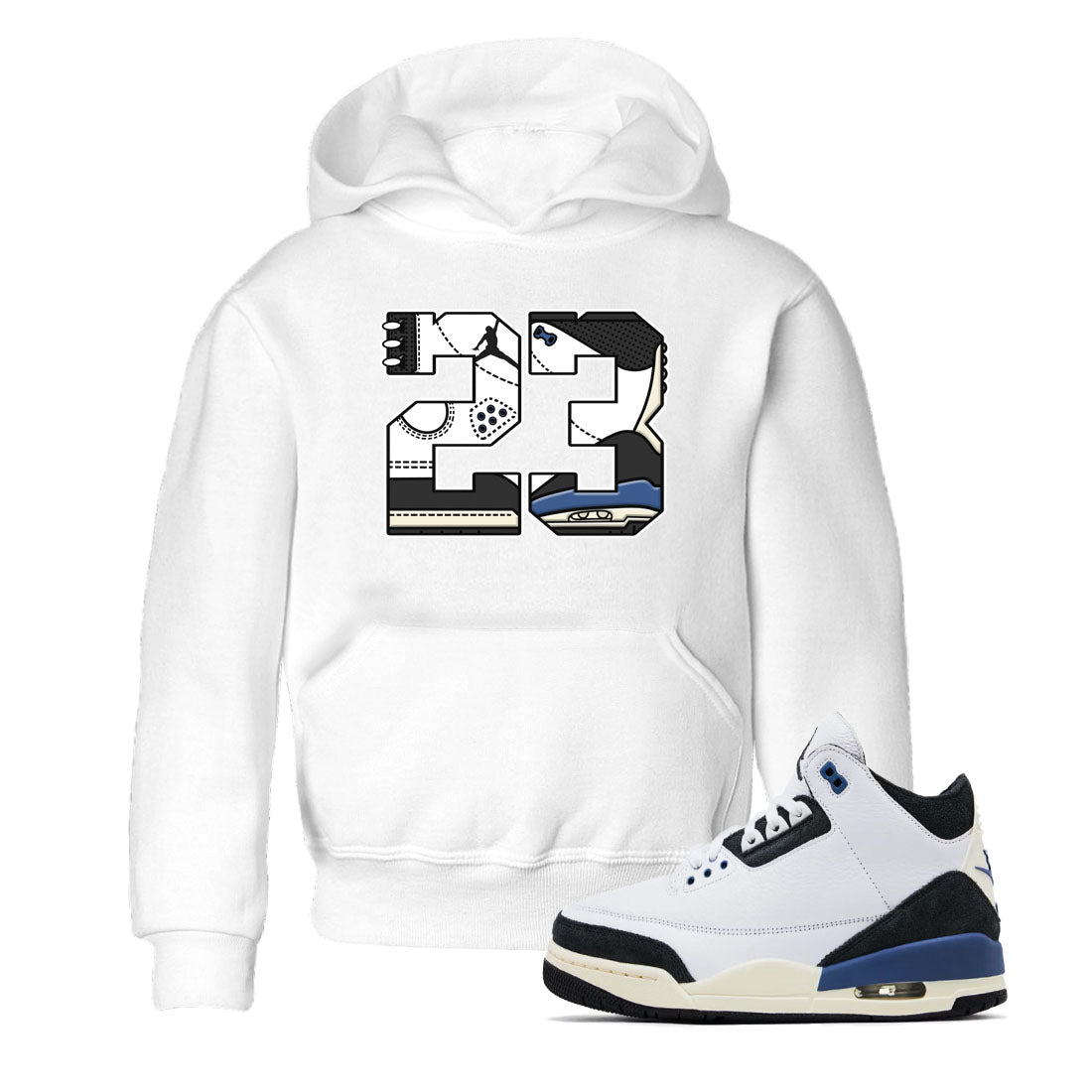 23 snkmatch Tees Kids - Air Jordan 3 A Ma Maniere x Diffused Blue