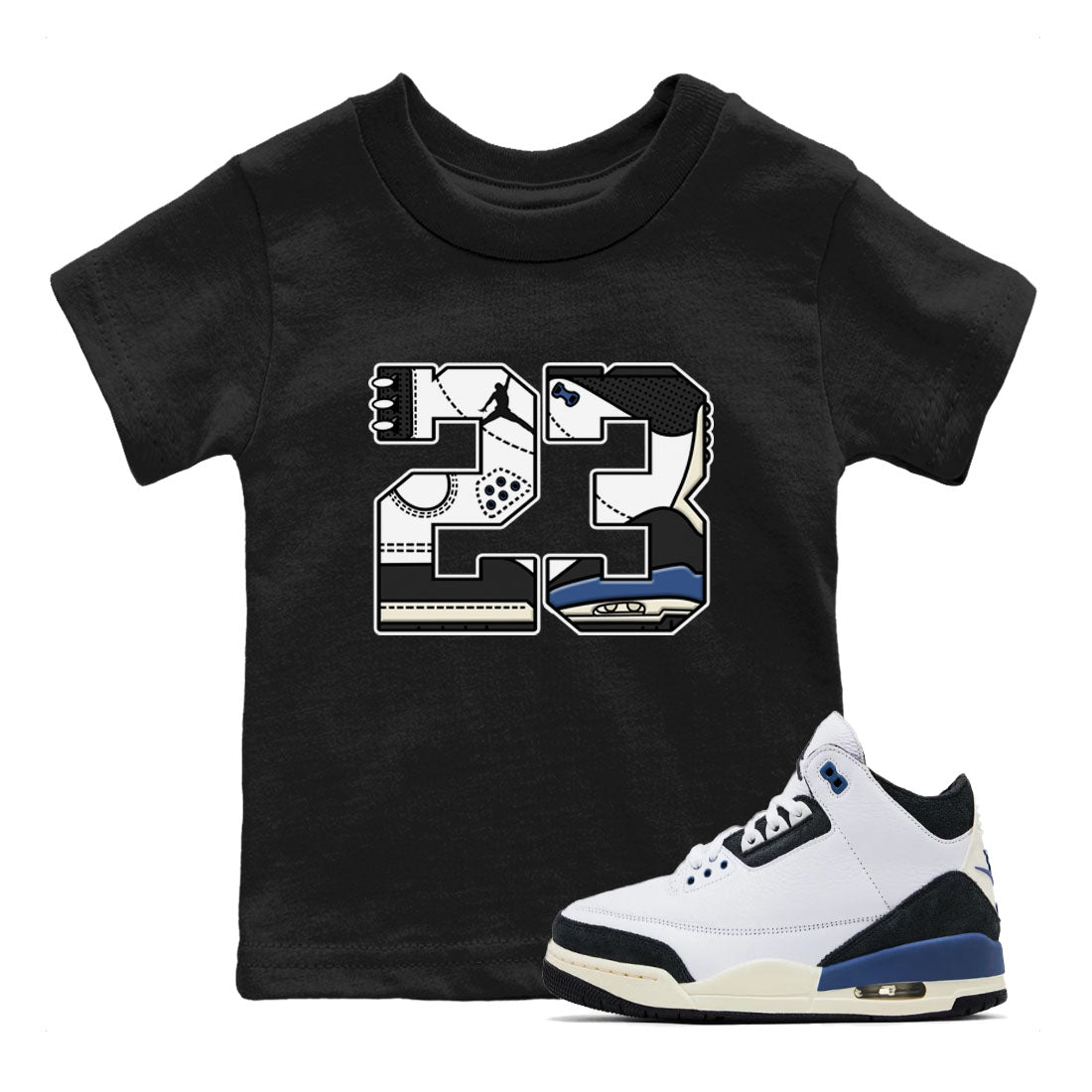 23 snkmatch Tees Kids - Air Jordan 3 A Ma Maniere x Diffused Blue