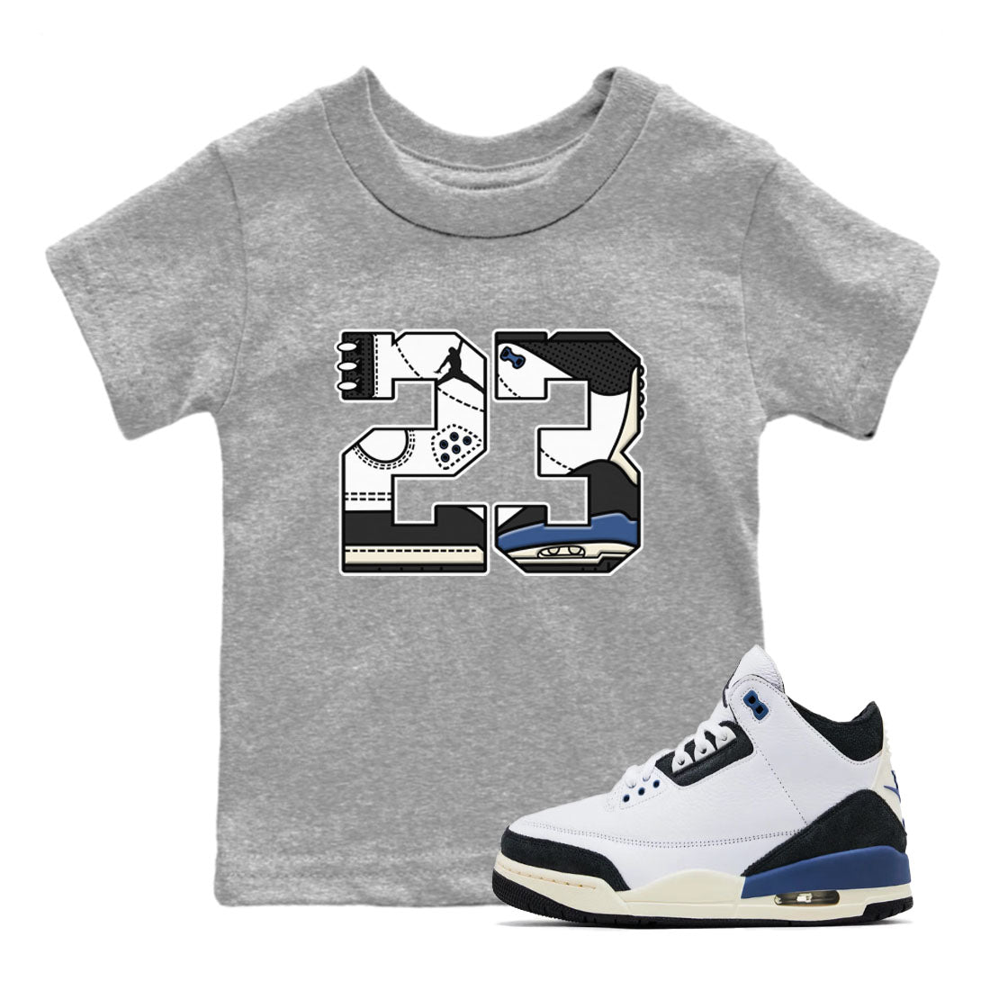 23 snkmatch Tees Kids - Air Jordan 3 A Ma Maniere x Diffused Blue