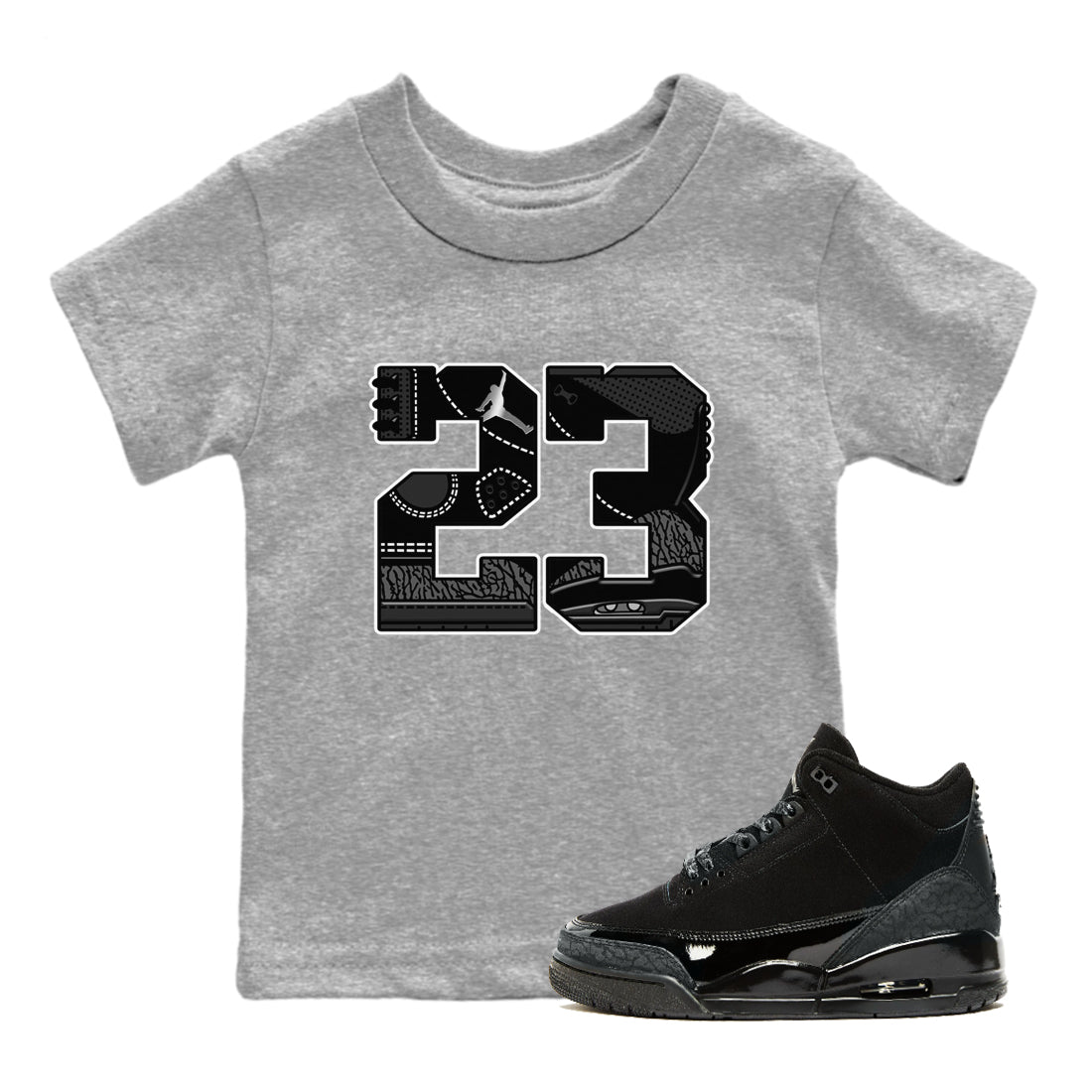 23 snkmatch Tees Kids - Air Jordan 3 Black Cat