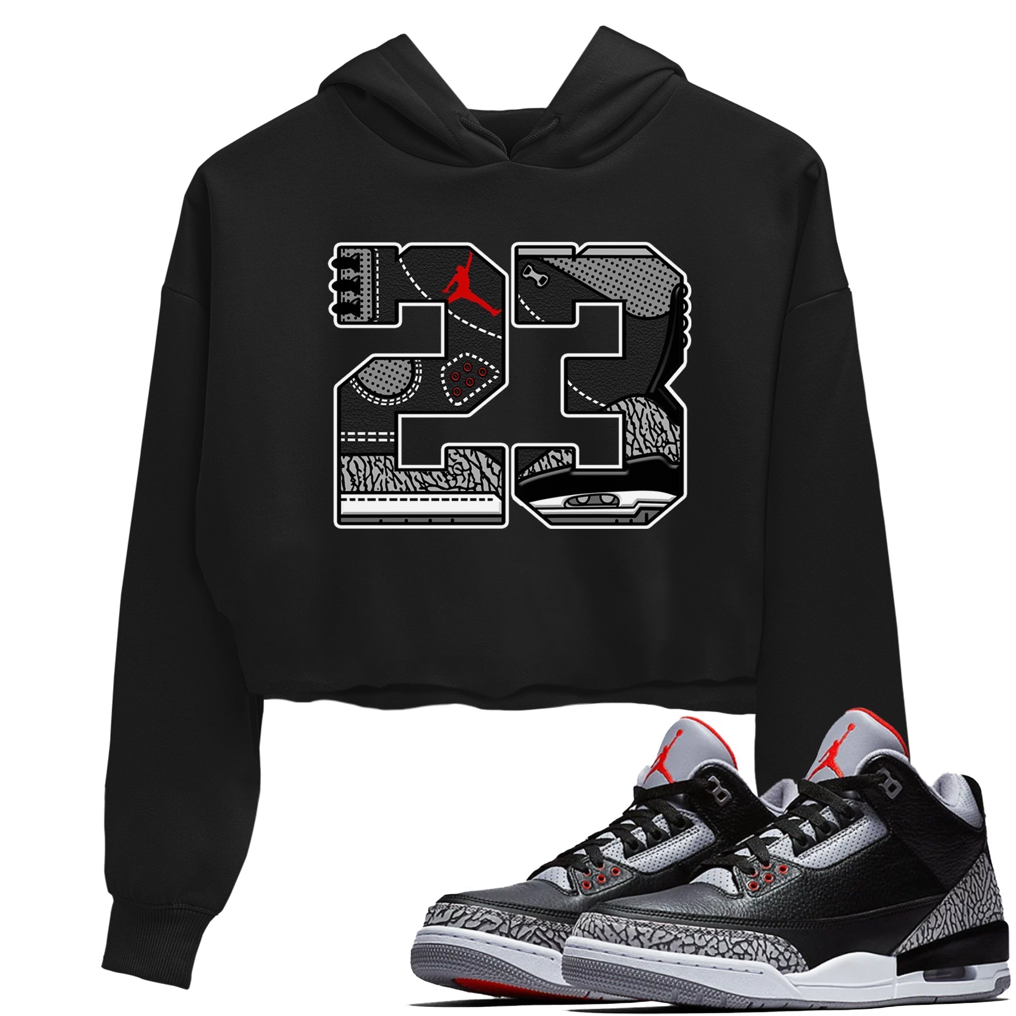 23 snkmatch Women's Top - Air Jordan 3 Black Cement