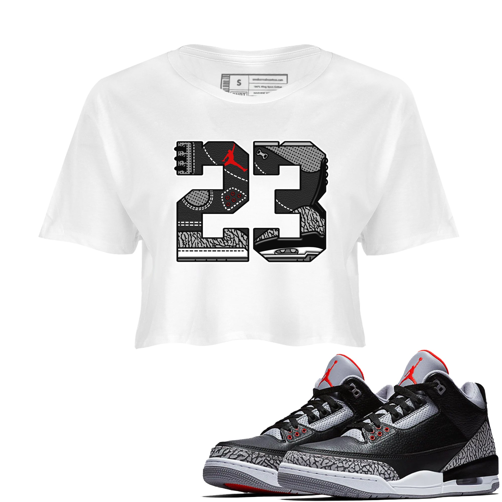 23 snkmatch Women's Top - Air Jordan 3 Black Cement
