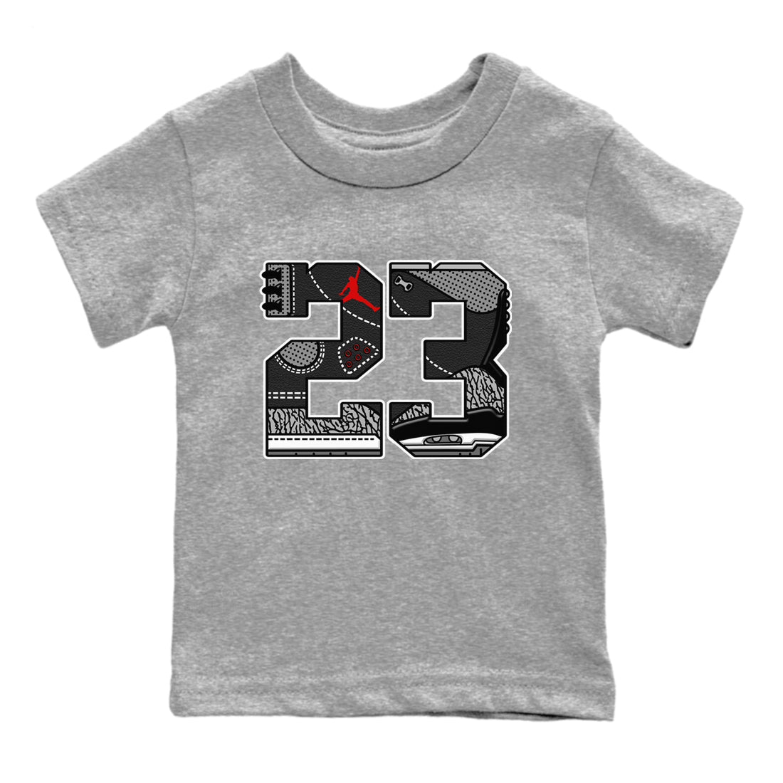 23 snkmatch Tees Kids - Air Jordan 3 Black Cement
