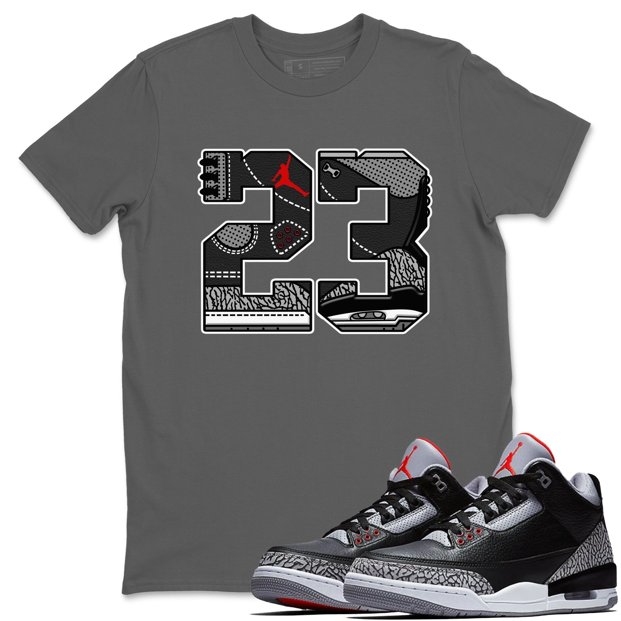 23 snkmatch Tees - Air Jordan 3 Black Cement
