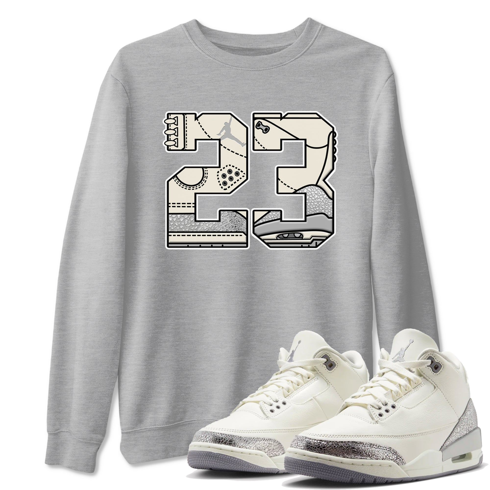 23 snkmatch Tees - Air Jordan 3 Sail and Cement Grey