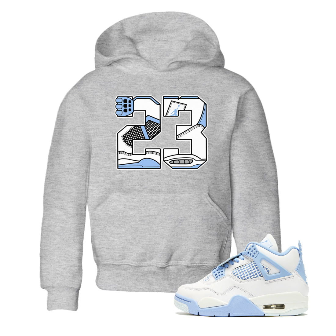 23 snkmatch Tees Kids - Air Jordan 4 Aluminum