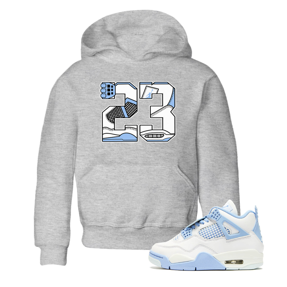 23 snkmatch Tees Kids - Air Jordan 4 Aluminum