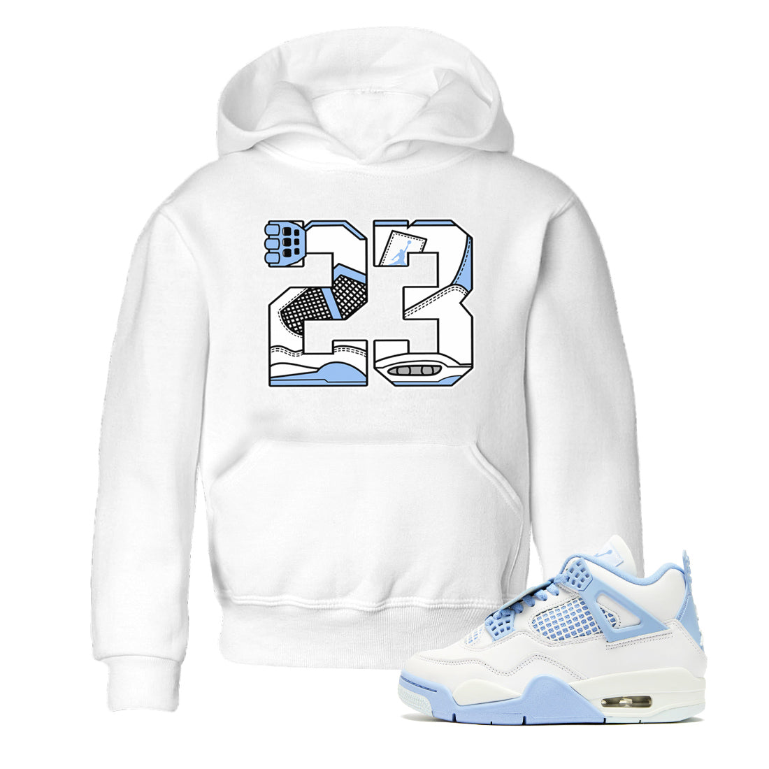 23 snkmatch Tees Kids - Air Jordan 4 Aluminum