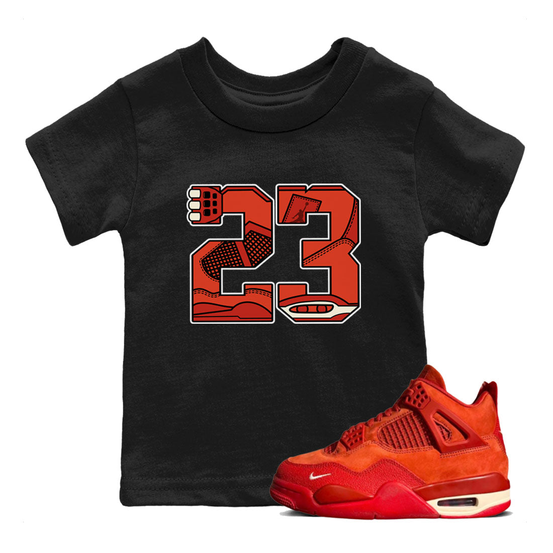 23 snkmatch Tees Kids - Air Jordan 4 Brick By Brick