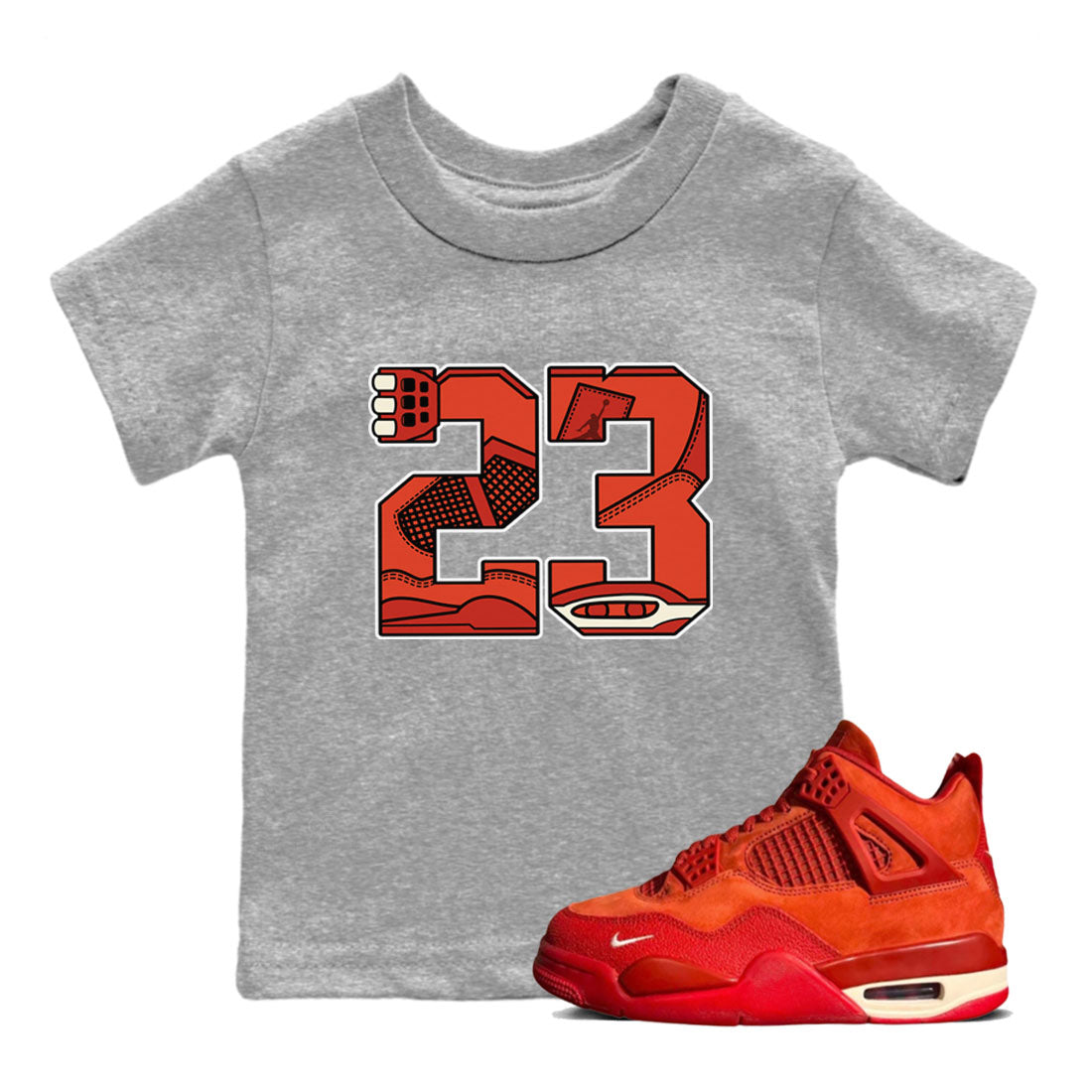 23 snkmatch Tees Kids - Air Jordan 4 Brick By Brick