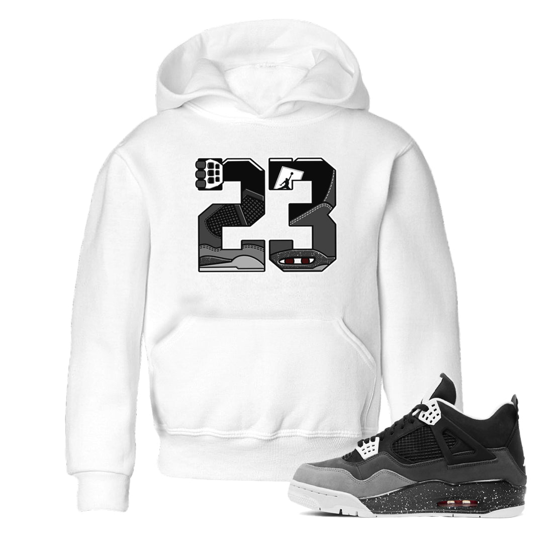 23 snkmatch Tees Kids - Air Jordan 4 Fear