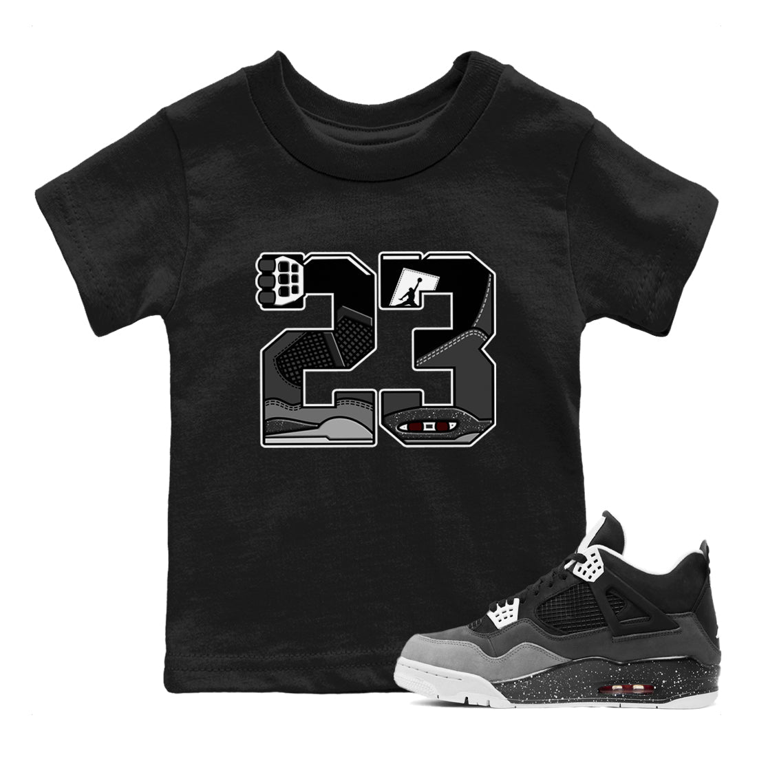 23 snkmatch Tees Kids - Air Jordan 4 Fear
