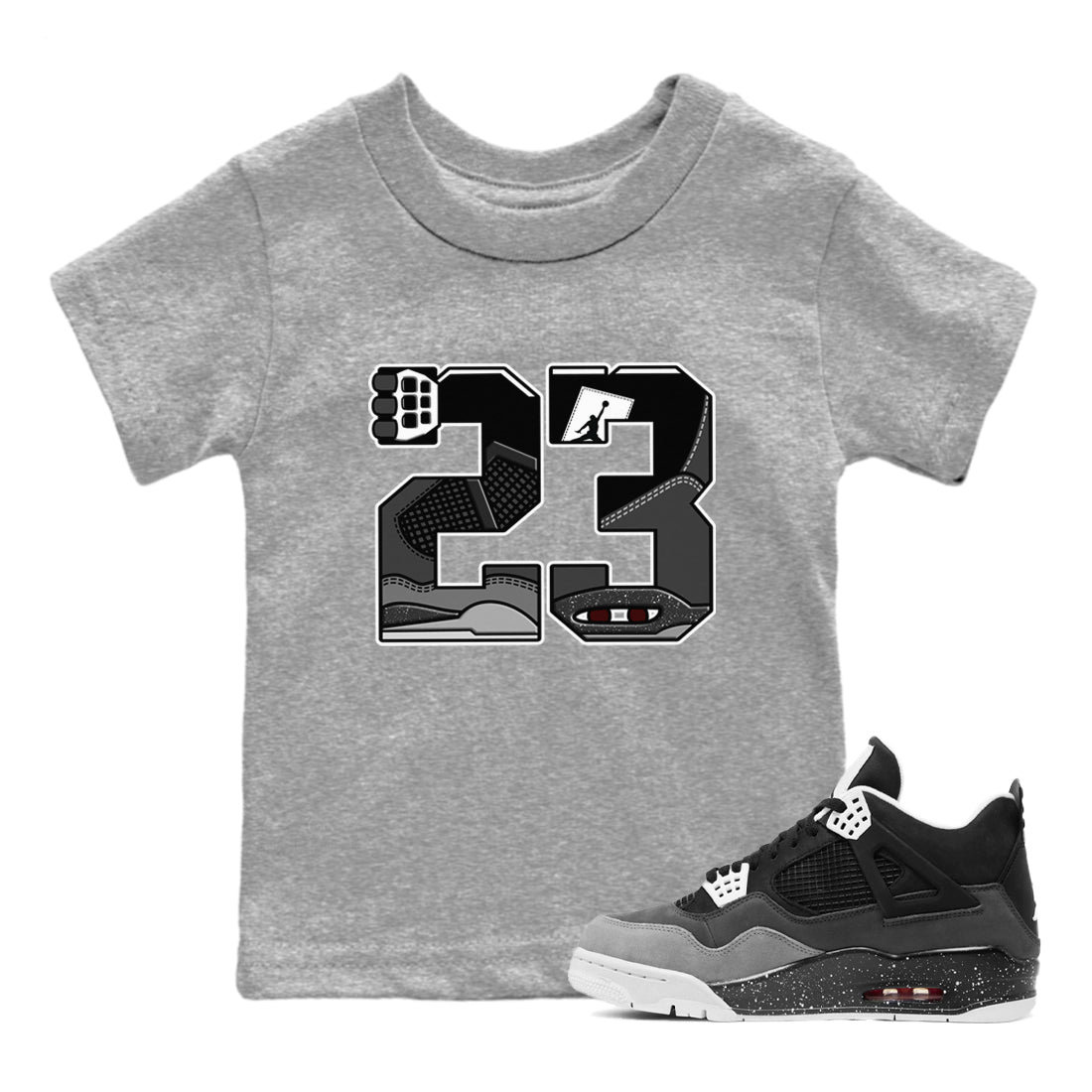 23 snkmatch Tees Kids - Air Jordan 4 Fear