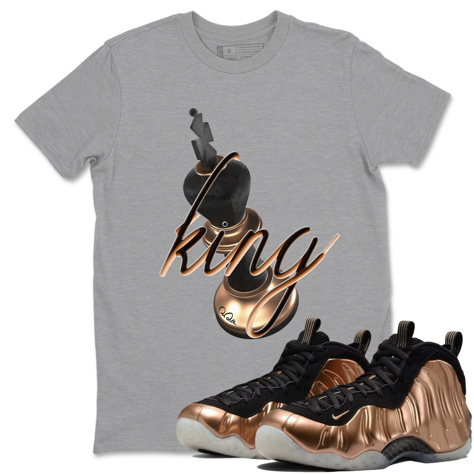 3D King snkmatch Tees - Air Foamposite One Metallic Copper