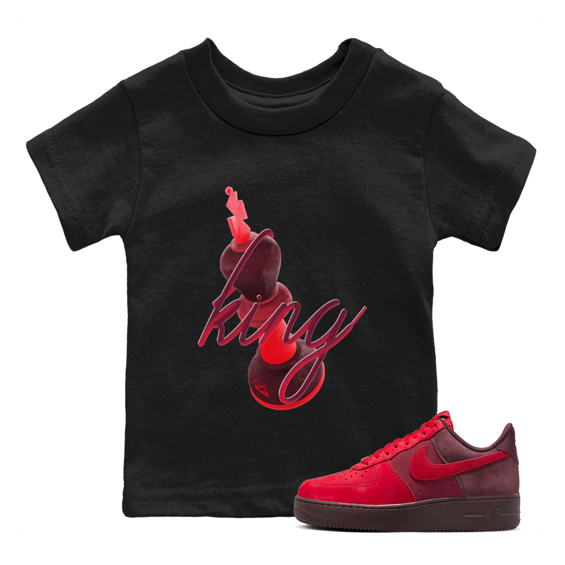 3D King snkmatch Tees Kids - Air Force 1 Layers Of Love
