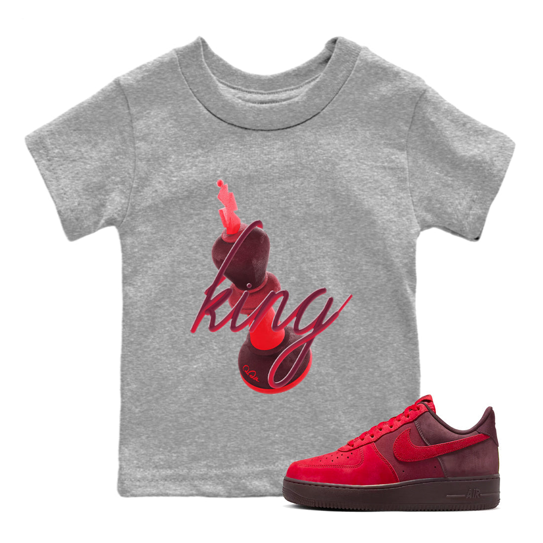 3D King snkmatch Tees Kids - Air Force 1 Layers Of Love