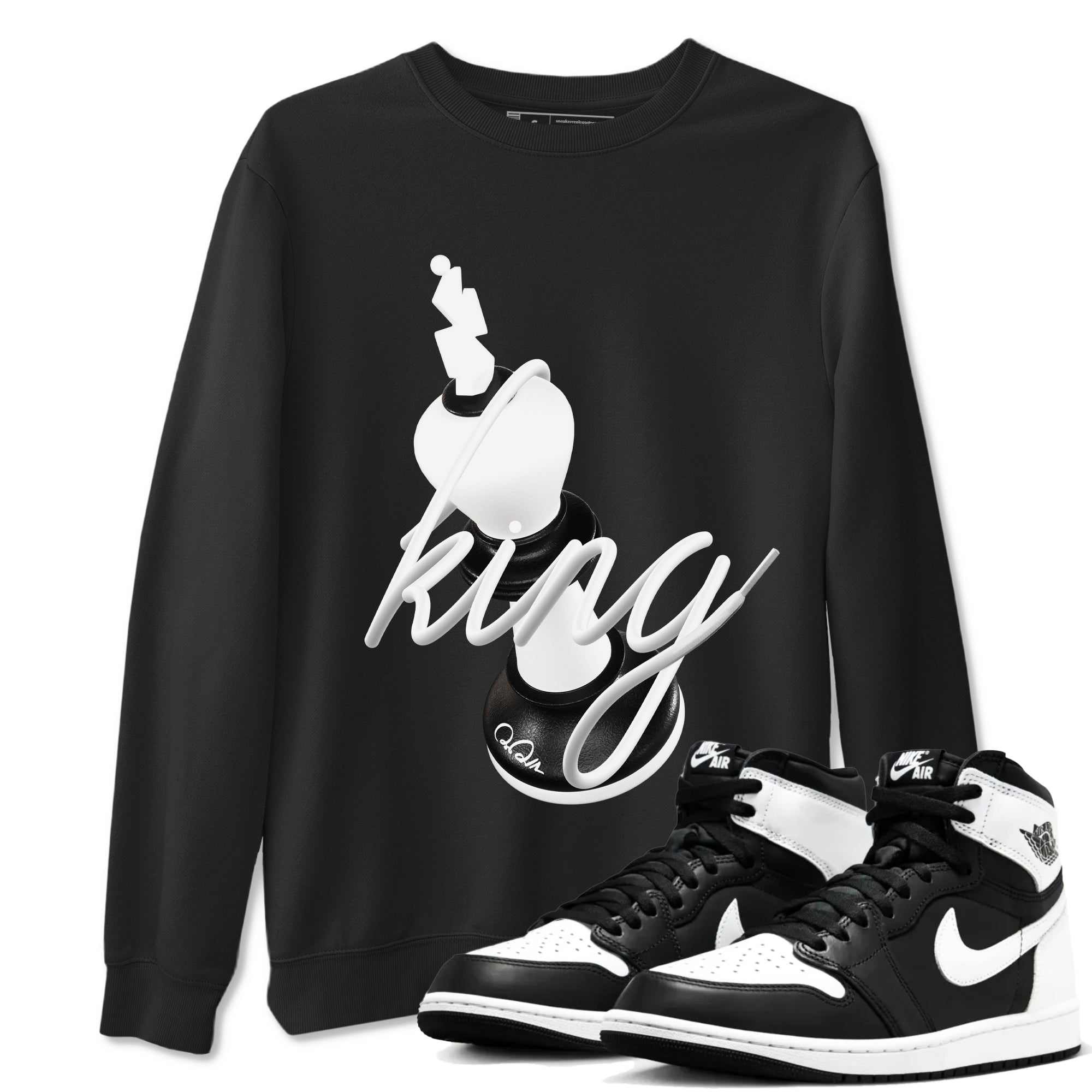 3D King snkmatch Tees - Air Jordan 1 Black White