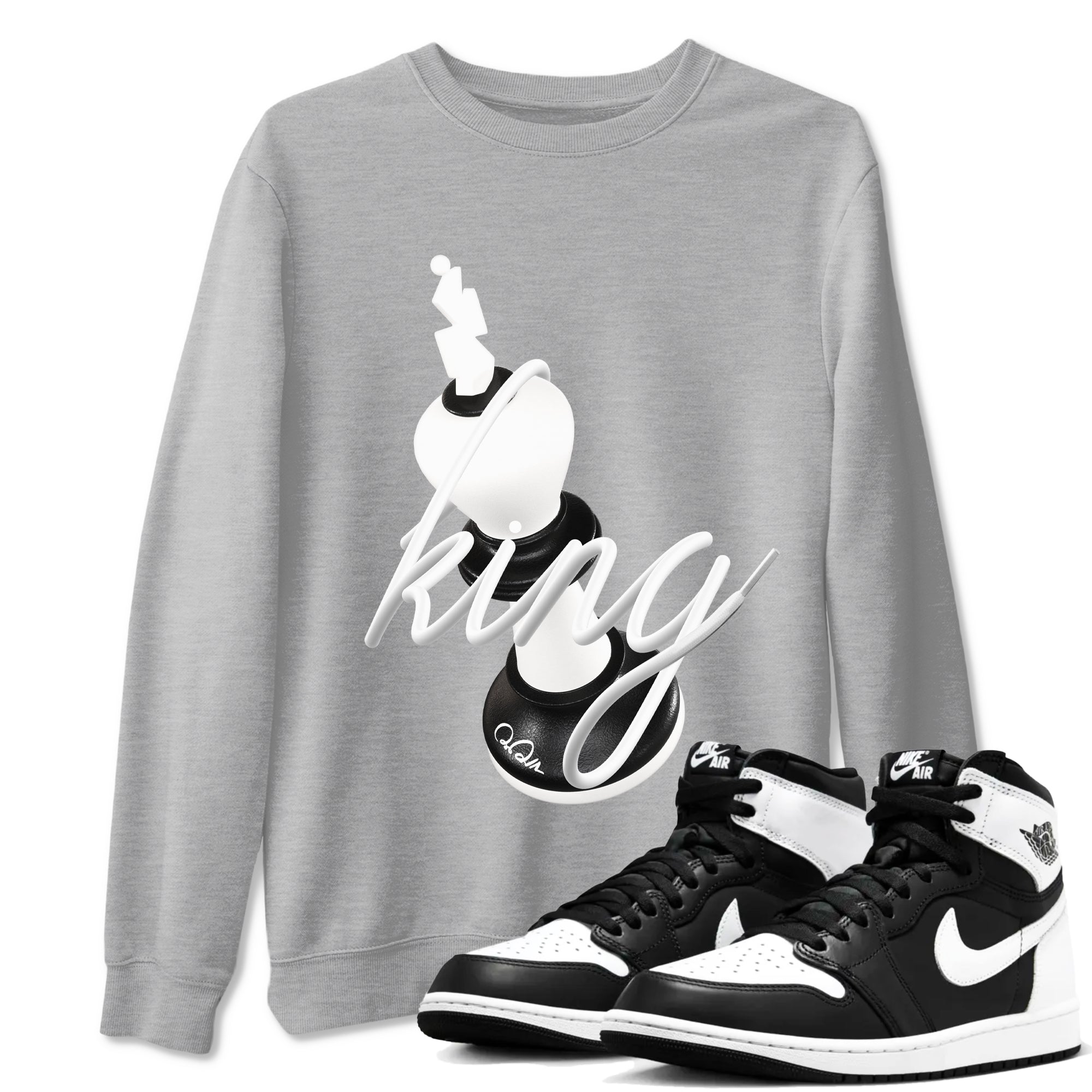 3D King snkmatch Tees - Air Jordan 1 Black White