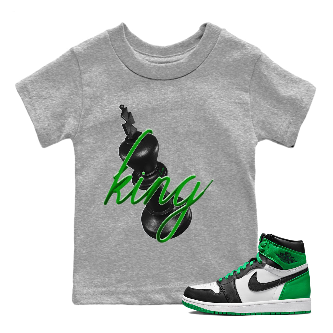 3D King Kids Tops - Air Jordan 1 Celtics