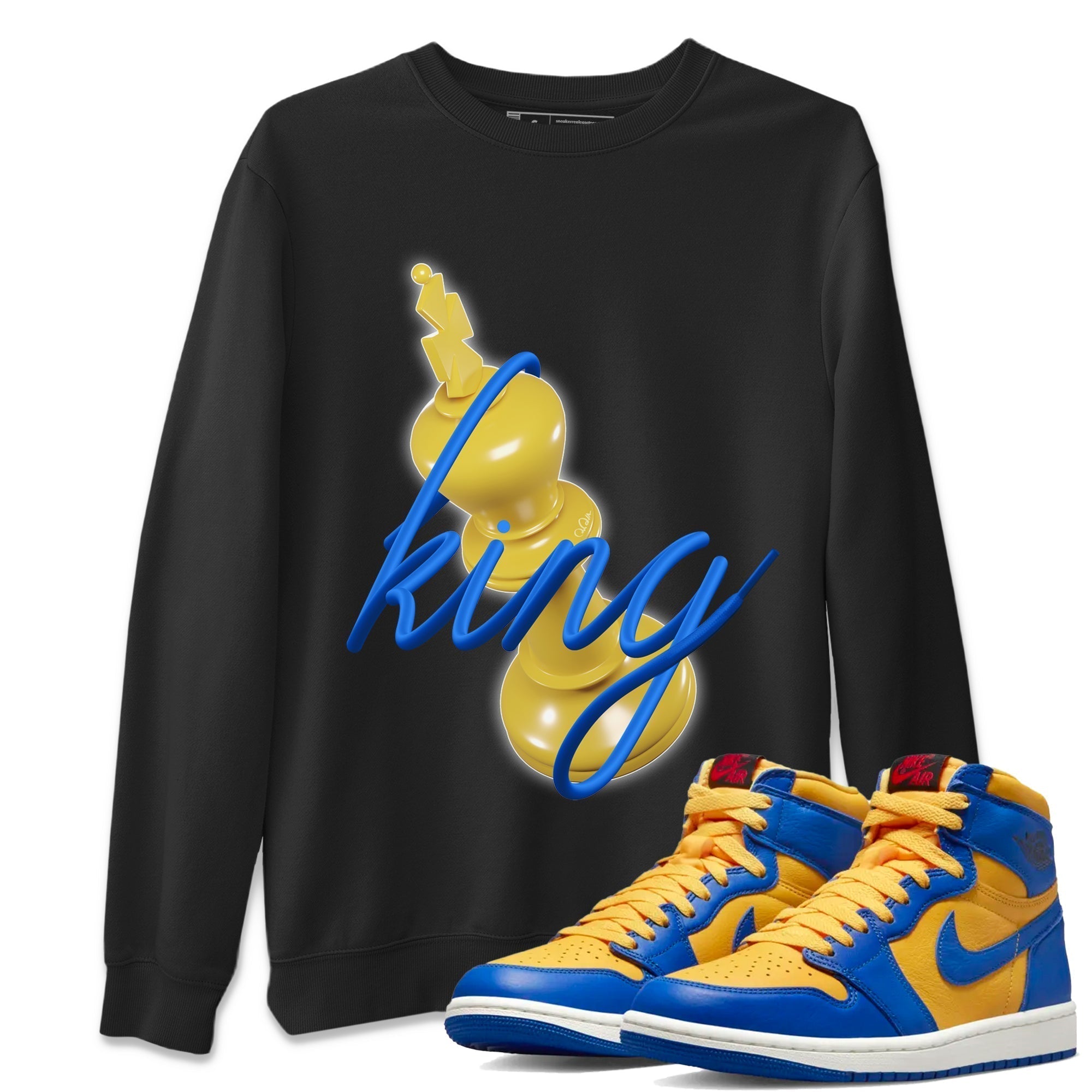 3D King Unisex Tops - Air Jordan 1 Game Royal Varsity Maize