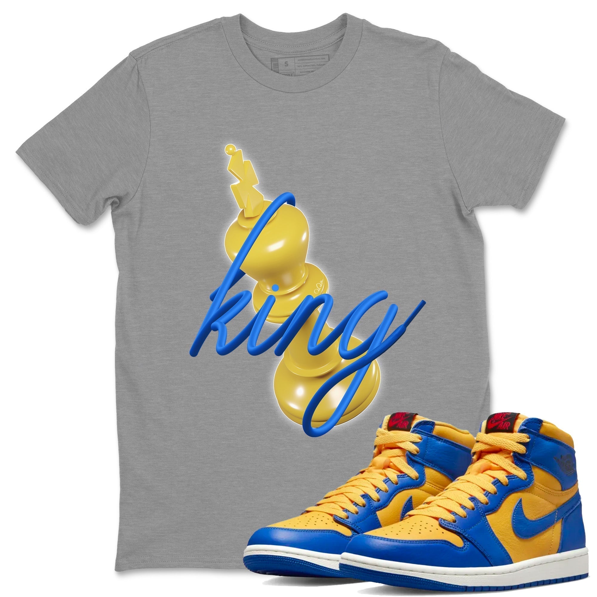 3D King Unisex Tops - Air Jordan 1 Game Royal Varsity Maize