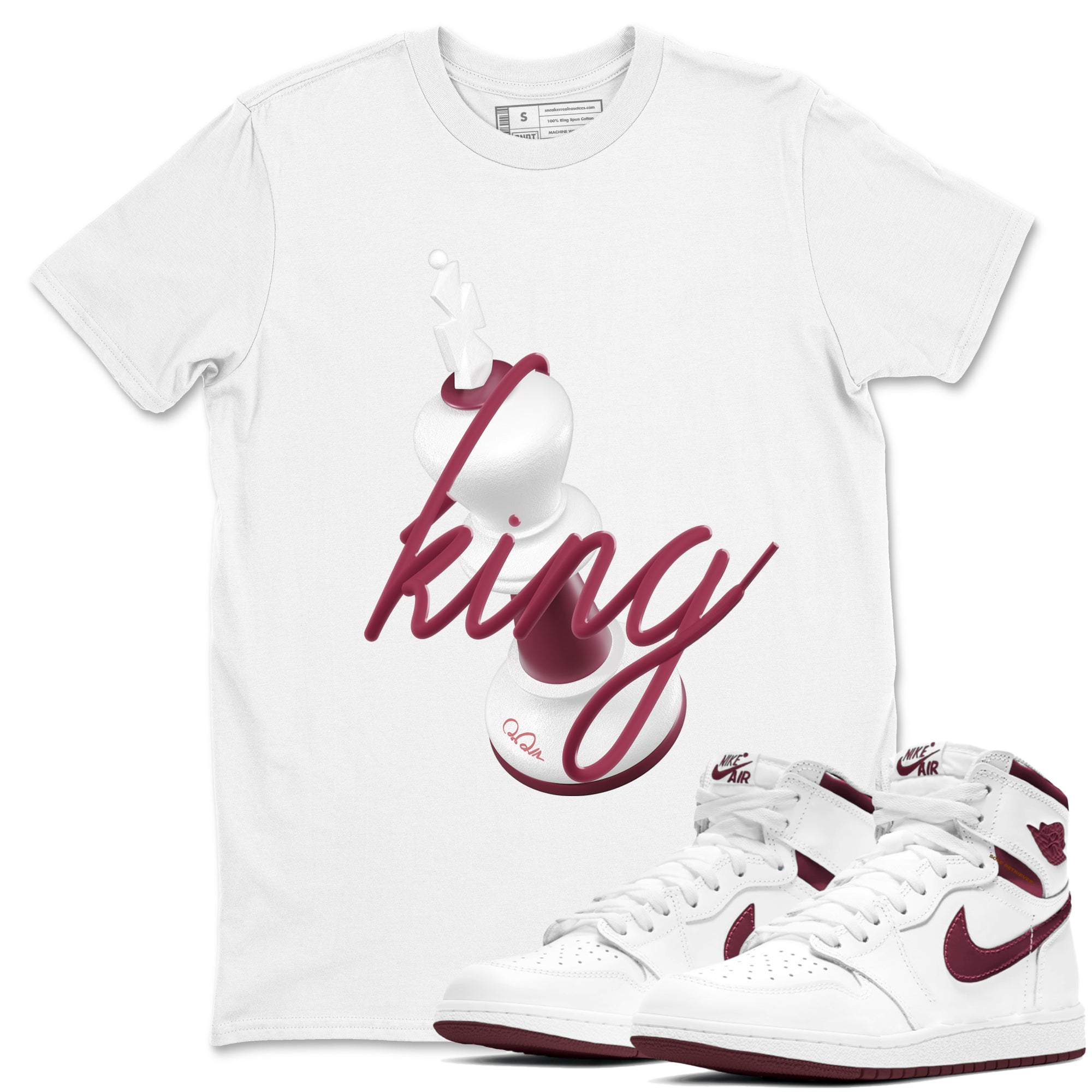 3D King snkmatch Tee - Air Jordan 1 Metallic Burgundy