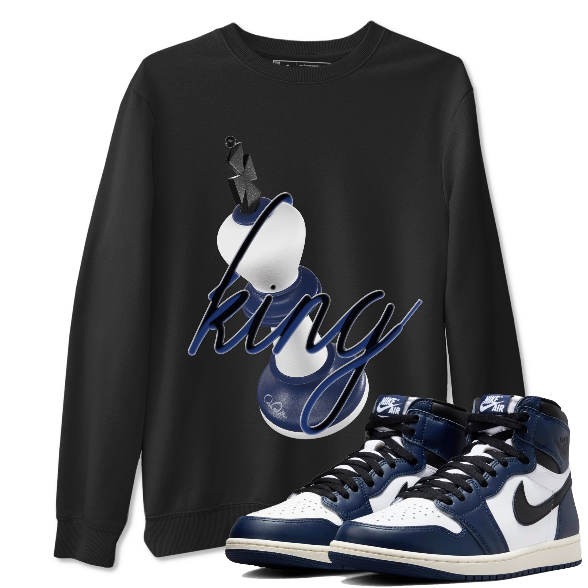 3D King snkmatch Tees - Air Jordan 1 Midnight Navy