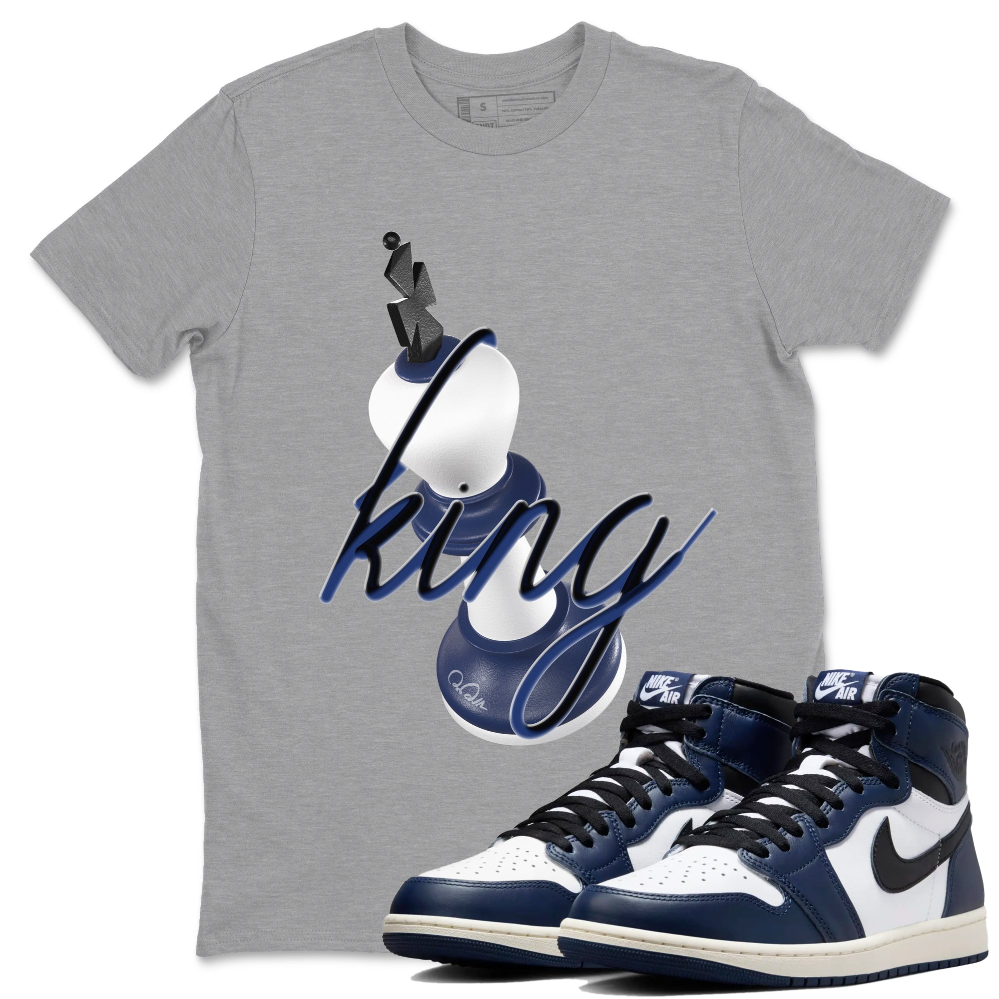 3D King snkmatch Tees - Air Jordan 1 Midnight Navy