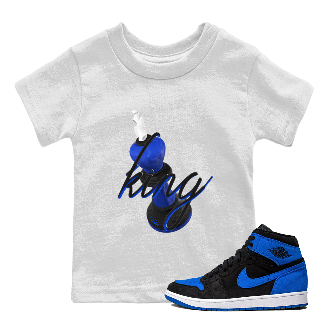 3D King snkmatch Tee Kids - Air Jordan 1 Royal Reimagined