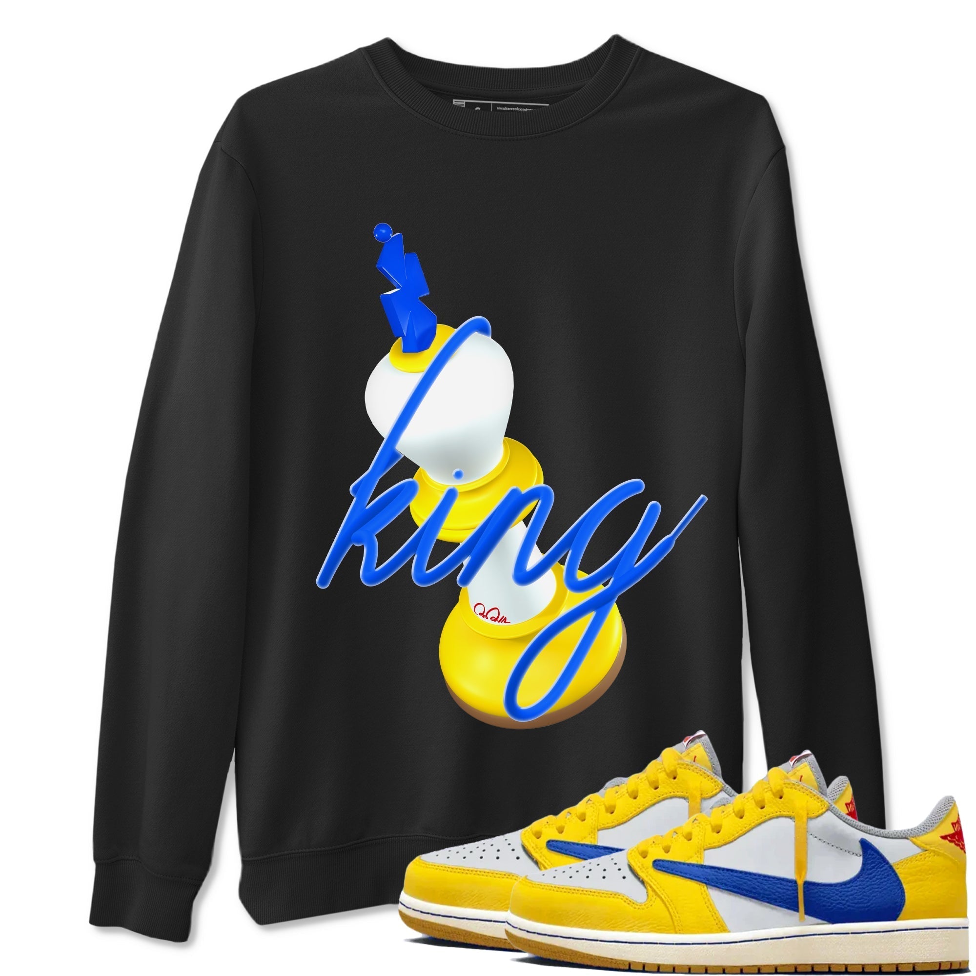 3D King snkmatch Tees - Air Jordan 1 Travis Scott Canary