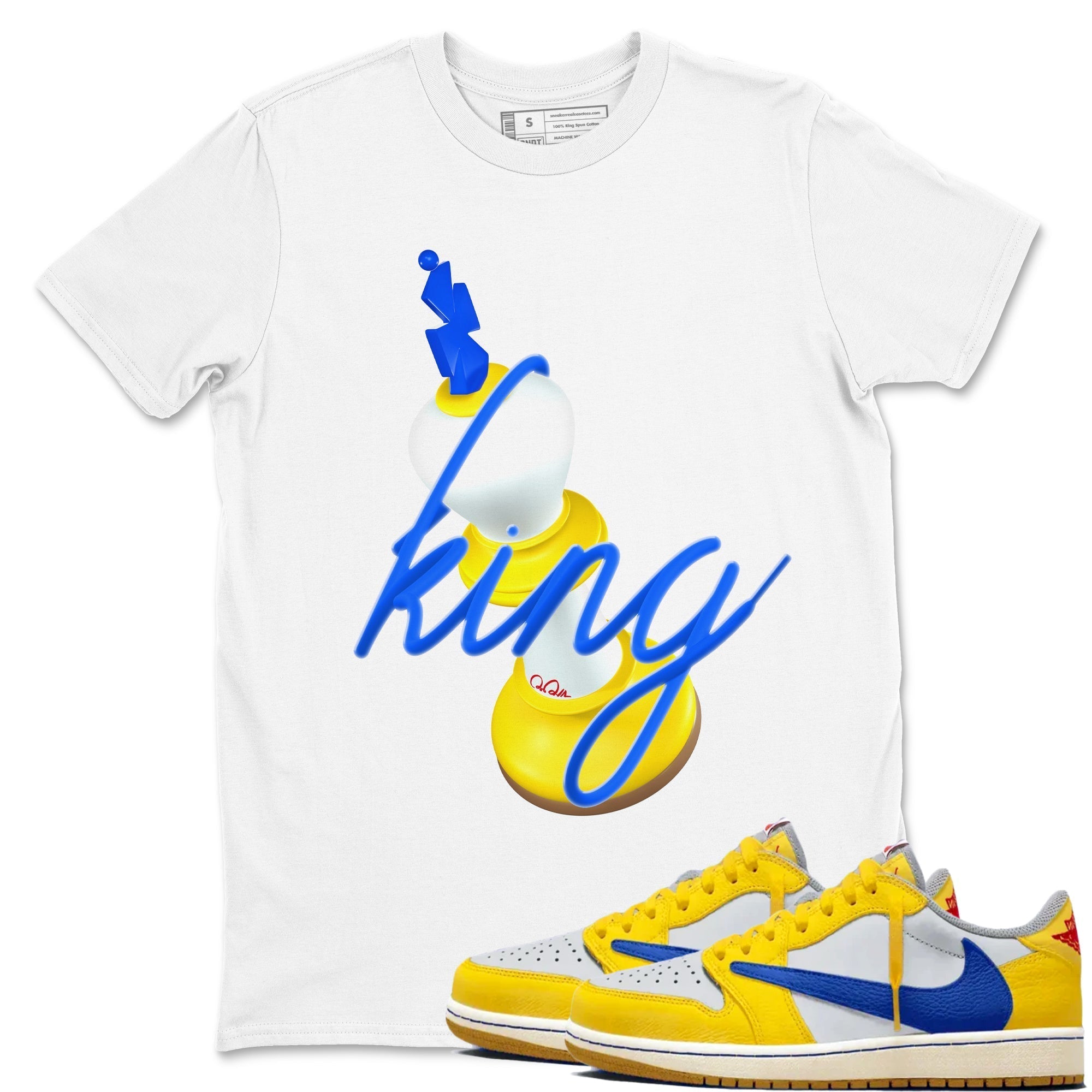 3D King snkmatch Tees - Air Jordan 1 Travis Scott Canary