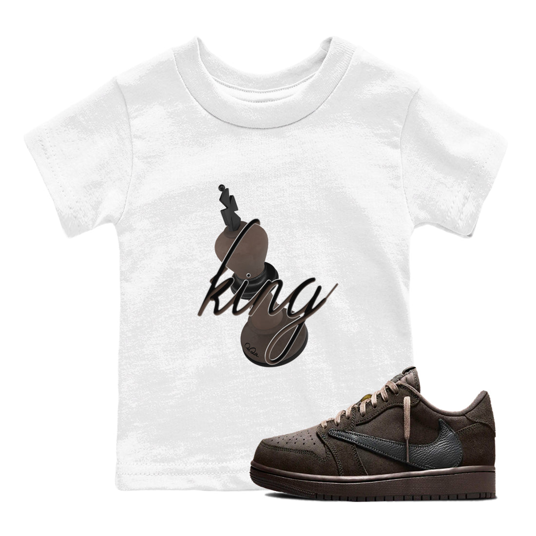 3D King snkmatch Tees Kids - Air Jordan 1 Travis Scott Velvet Brown