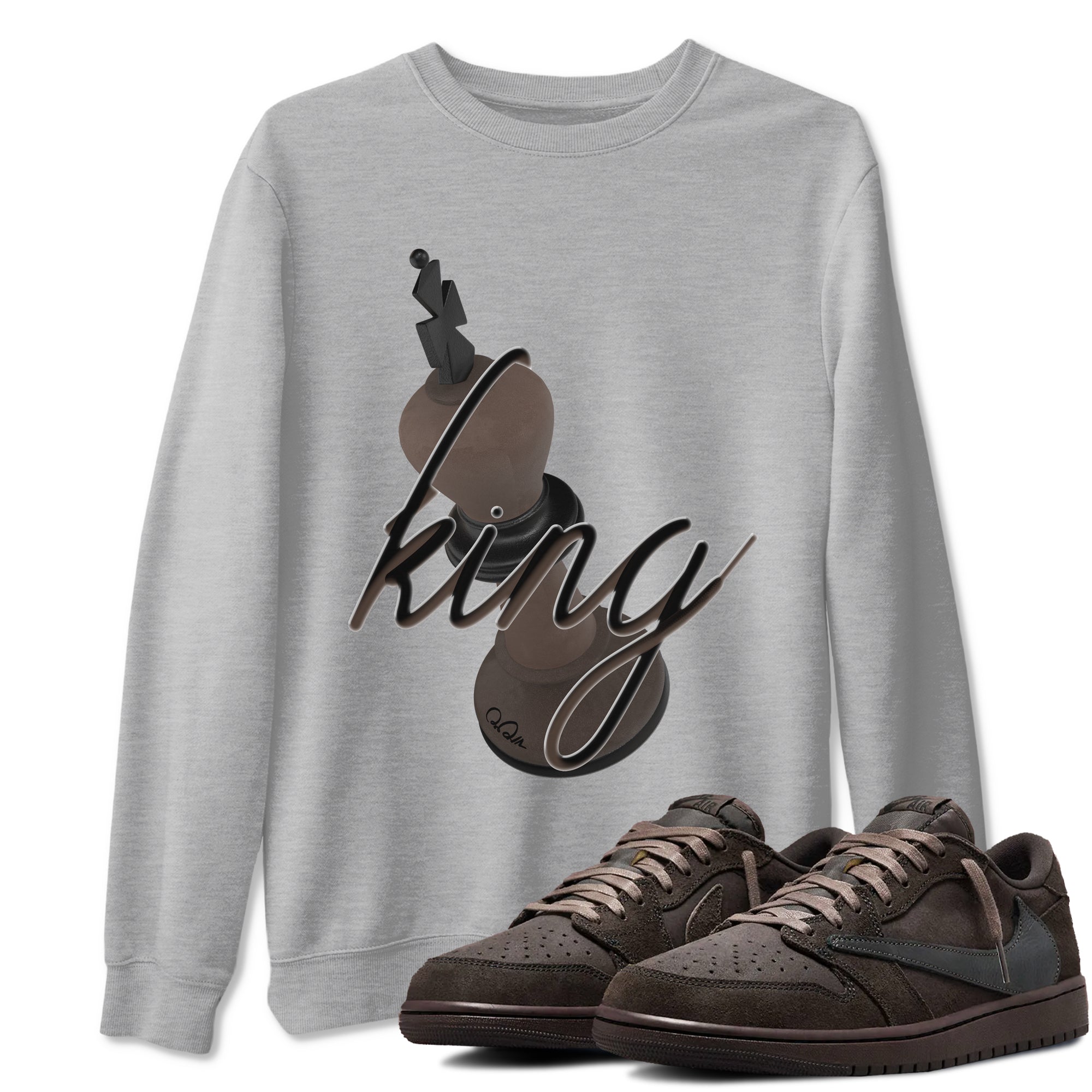 3D King snkmatch Tees - Air Jordan 1 Travis Scott Velvet Brown