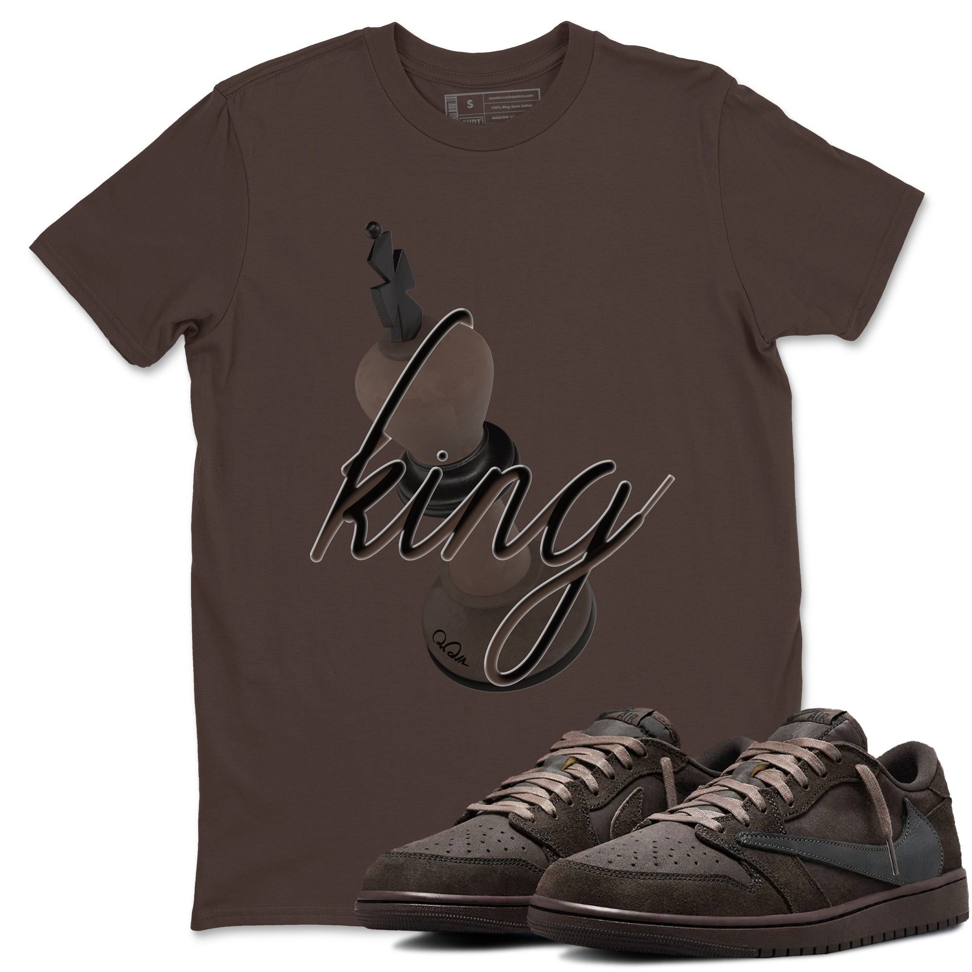 3D King snkmatch Tees - Air Jordan 1 Travis Scott Velvet Brown