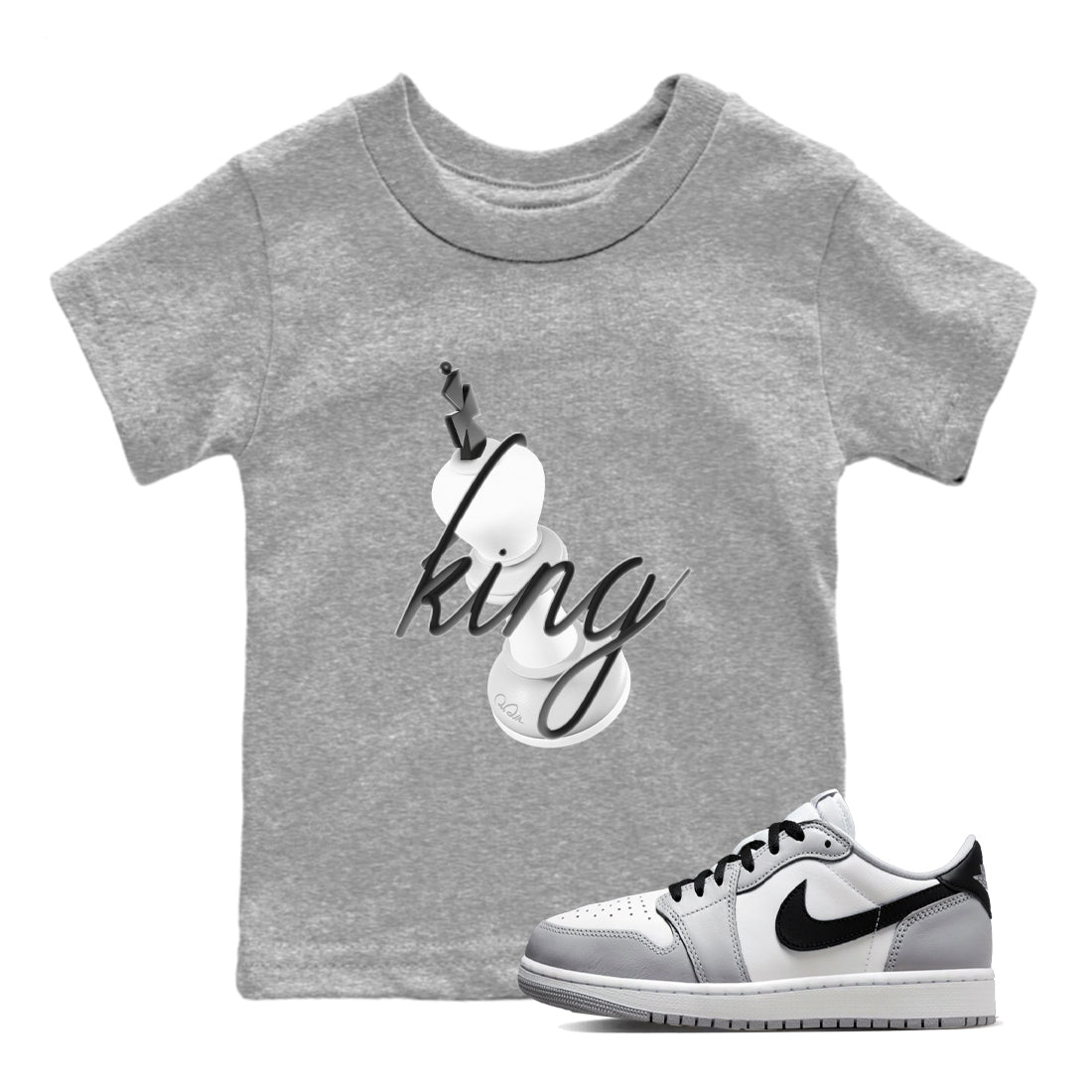 3D King snkmatch Tees Kids - Air Jordan 1 Wolf Grey