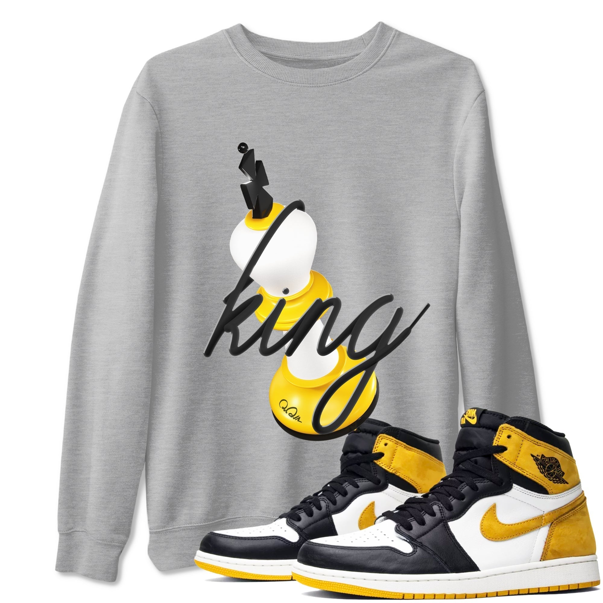 3D King snkmatch Tees - Air Jordan 1 Yellow Ochre