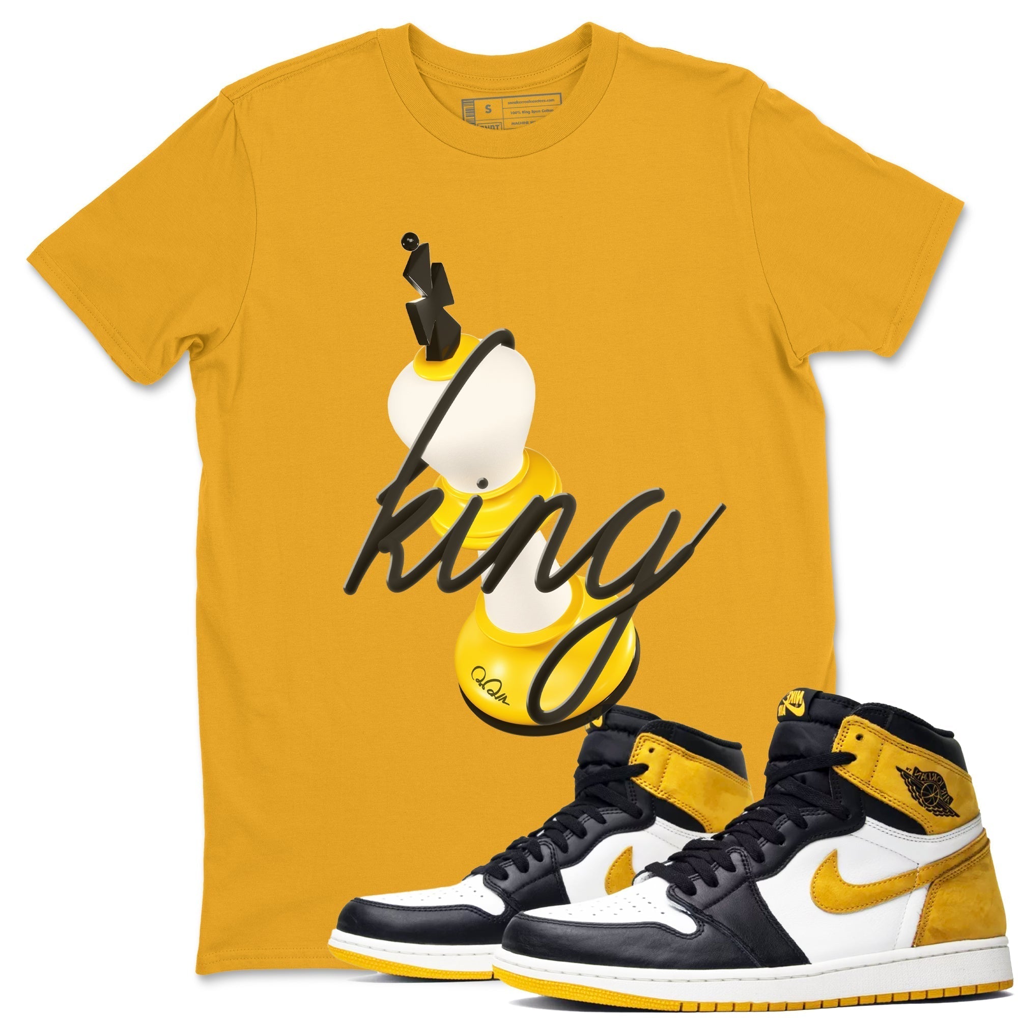 3D King snkmatch Tees - Air Jordan 1 Yellow Ochre