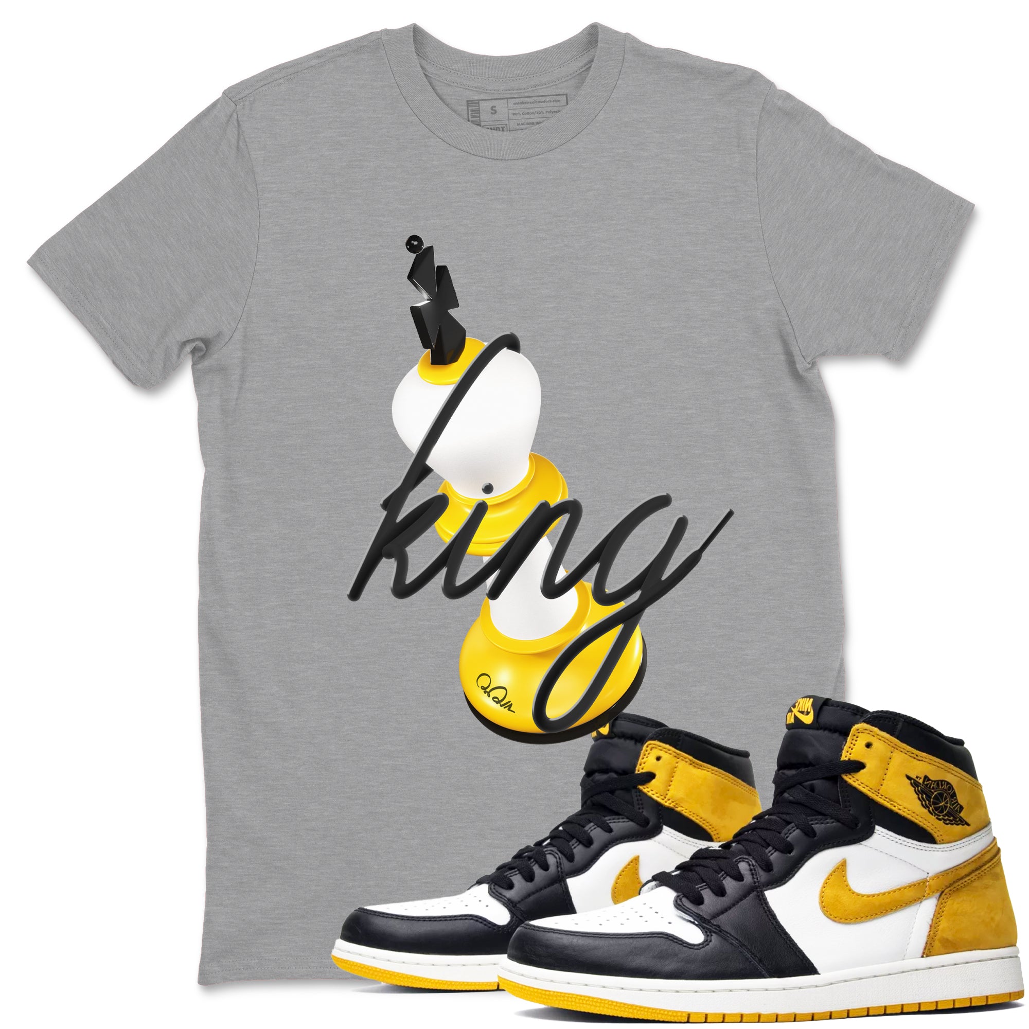 3D King snkmatch Tees - Air Jordan 1 Yellow Ochre