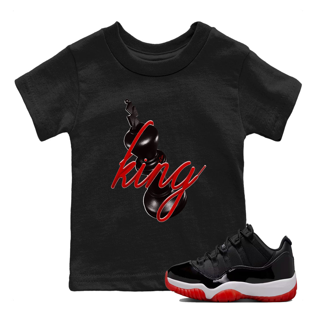 3d King snkmatch Tees Kids - Air Jordan 11 Bred