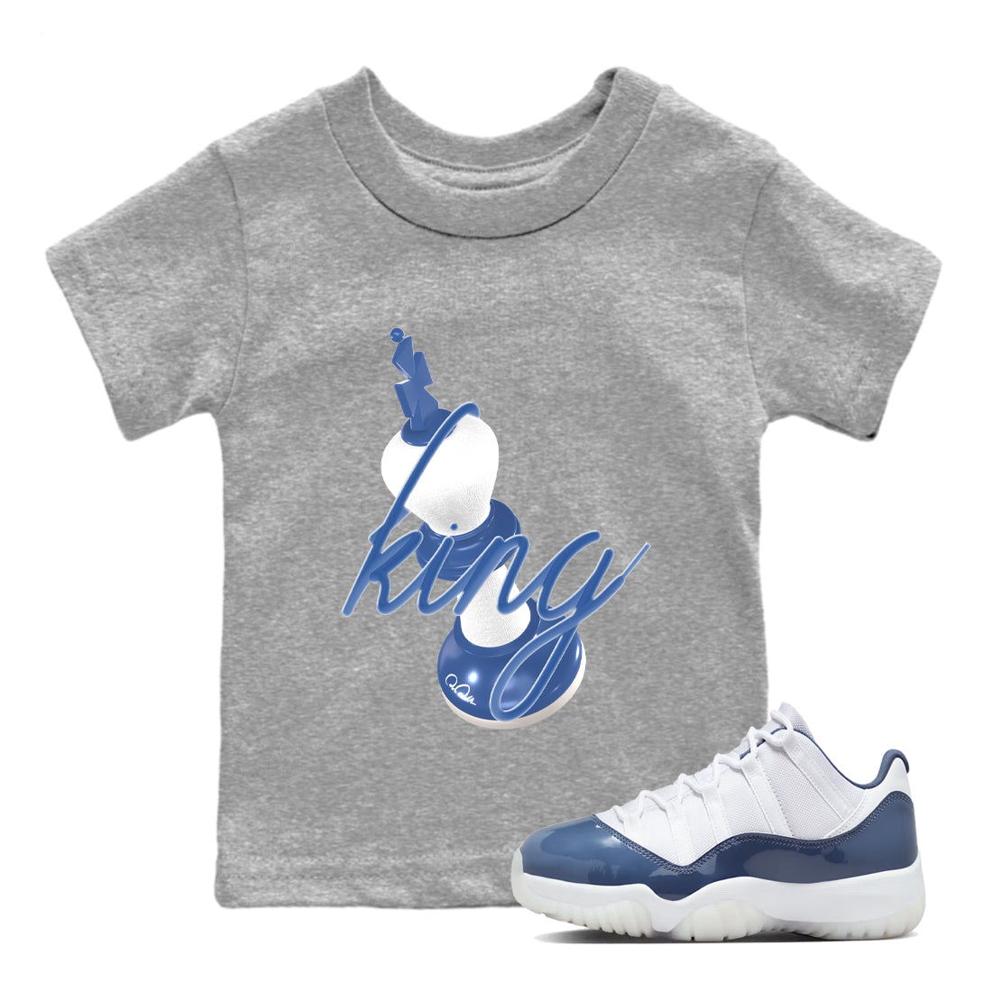 3D King snkmatch Tees Kids - Air Jordan 11 Diffused Blue