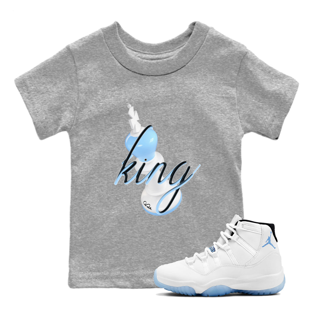 3D King snkmatch Tees Kids - Air Jordan 11 Legend Blue
