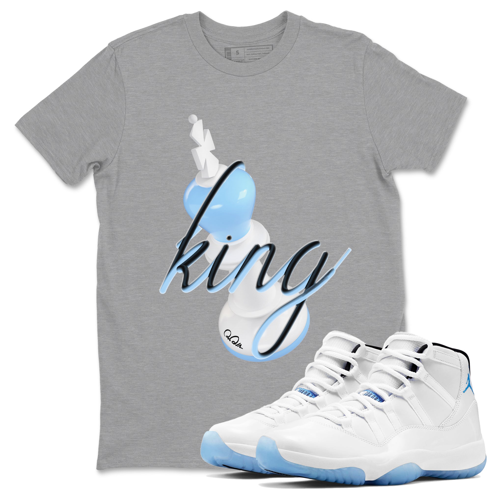 3D King snkmatch Tees - Air Jordan 11 Legend Blue