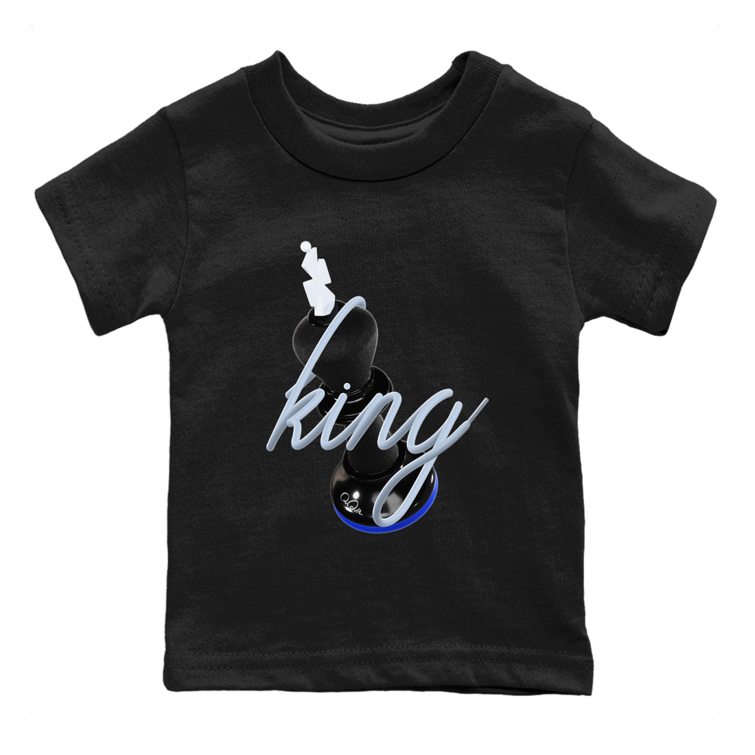 3D King snkmatch Tees Kids - Air Jordan 11 Black and Varsity Royal