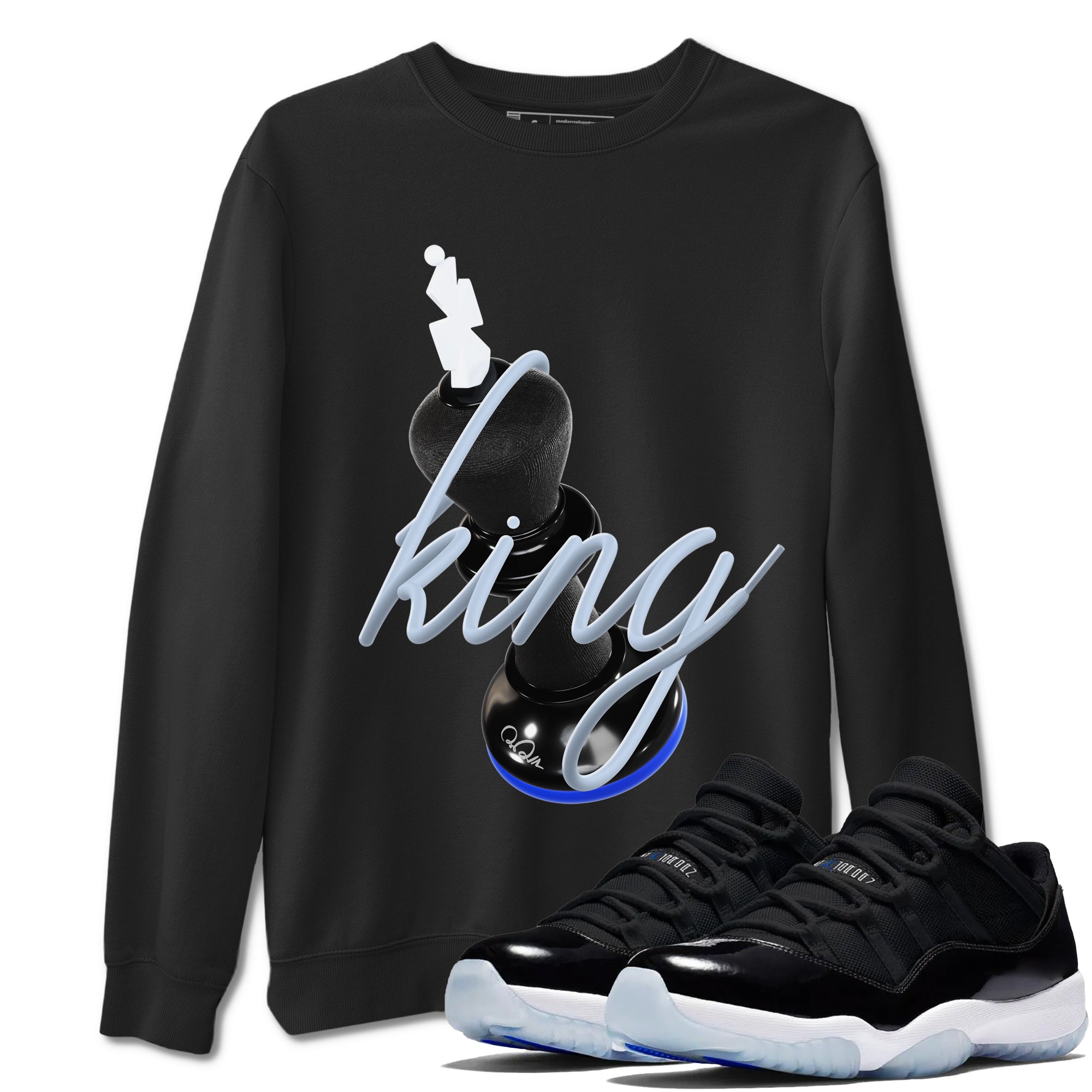 3D King snkmatch Tees - Air Jordan 11 Black and Varsity Royal