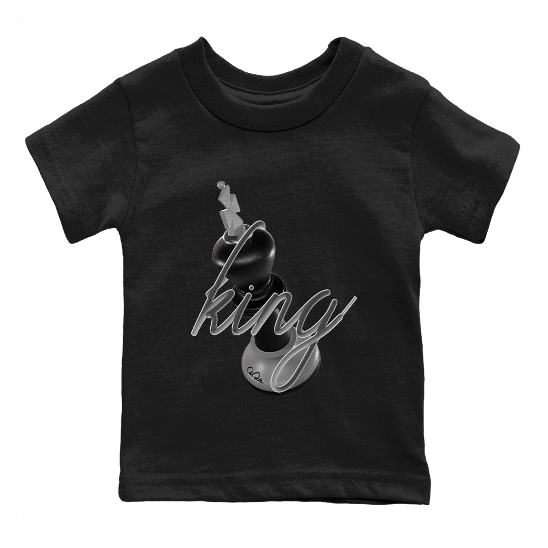 3D King snkmatch Tees Kids - Air Jordan 12 Black Wolf Grey