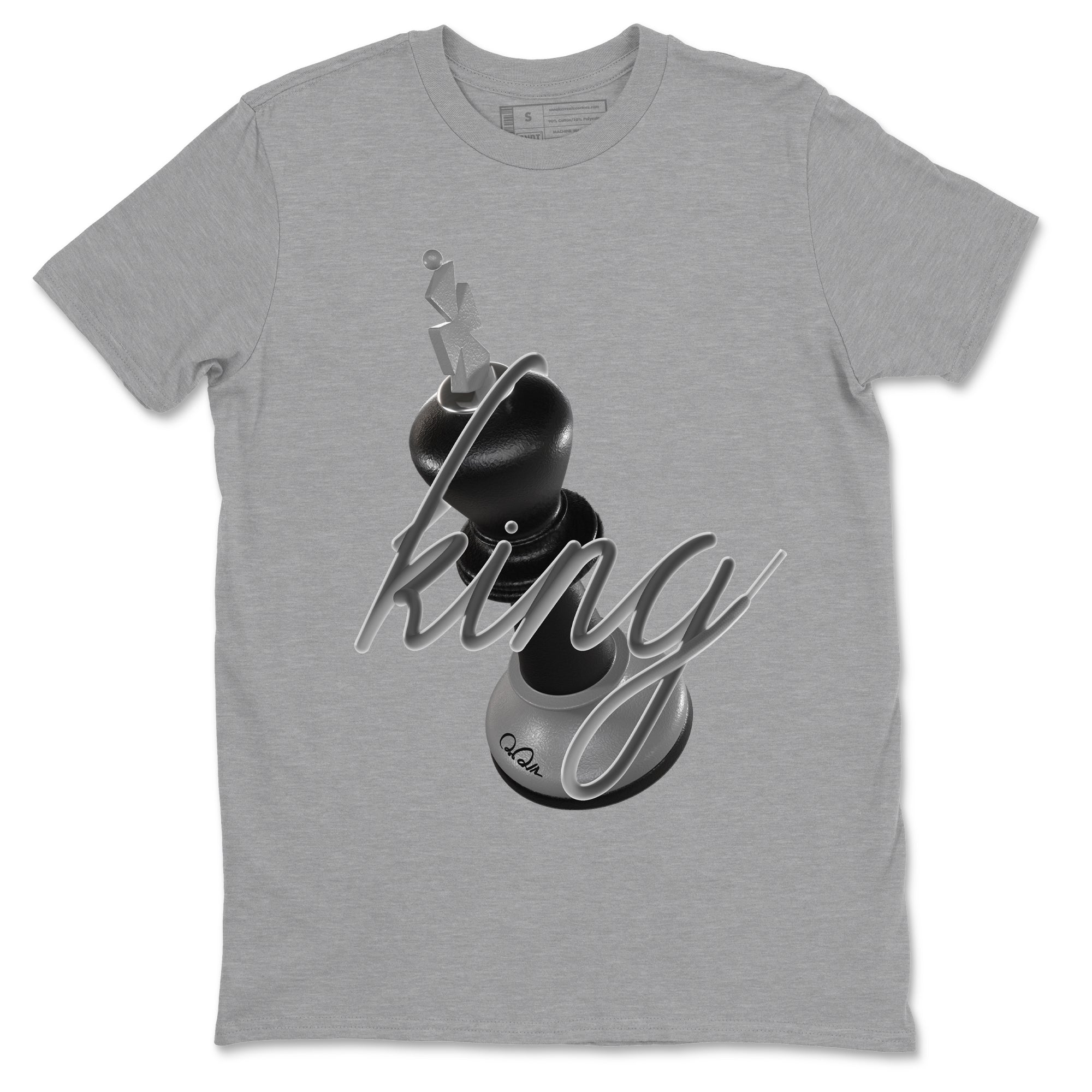 3D King snkmatch Tees - Air Jordan 12 Black Wolf Grey