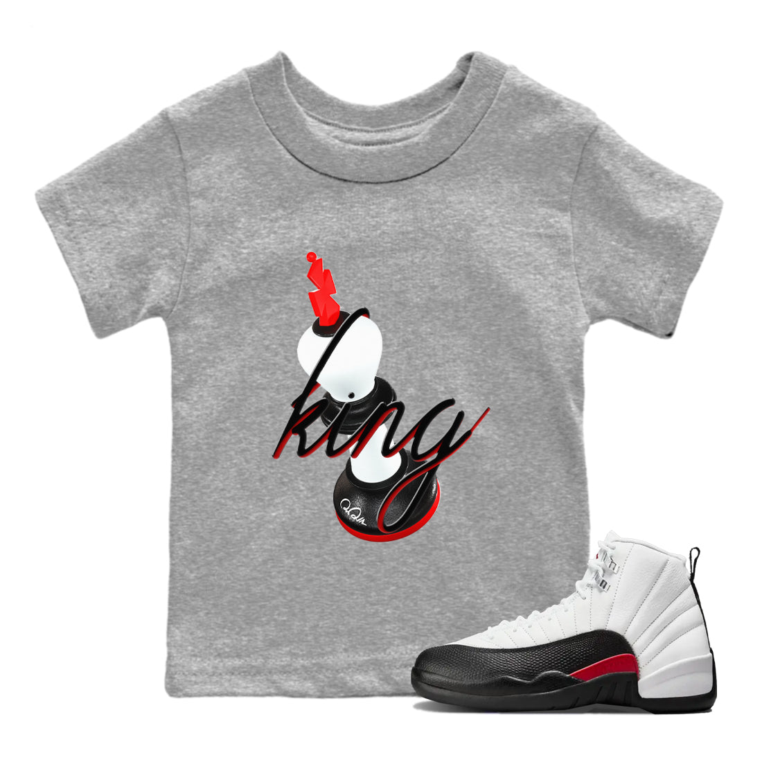 3D King snkmatch Tees Kids - Air Jordan 12 Taxi Flip